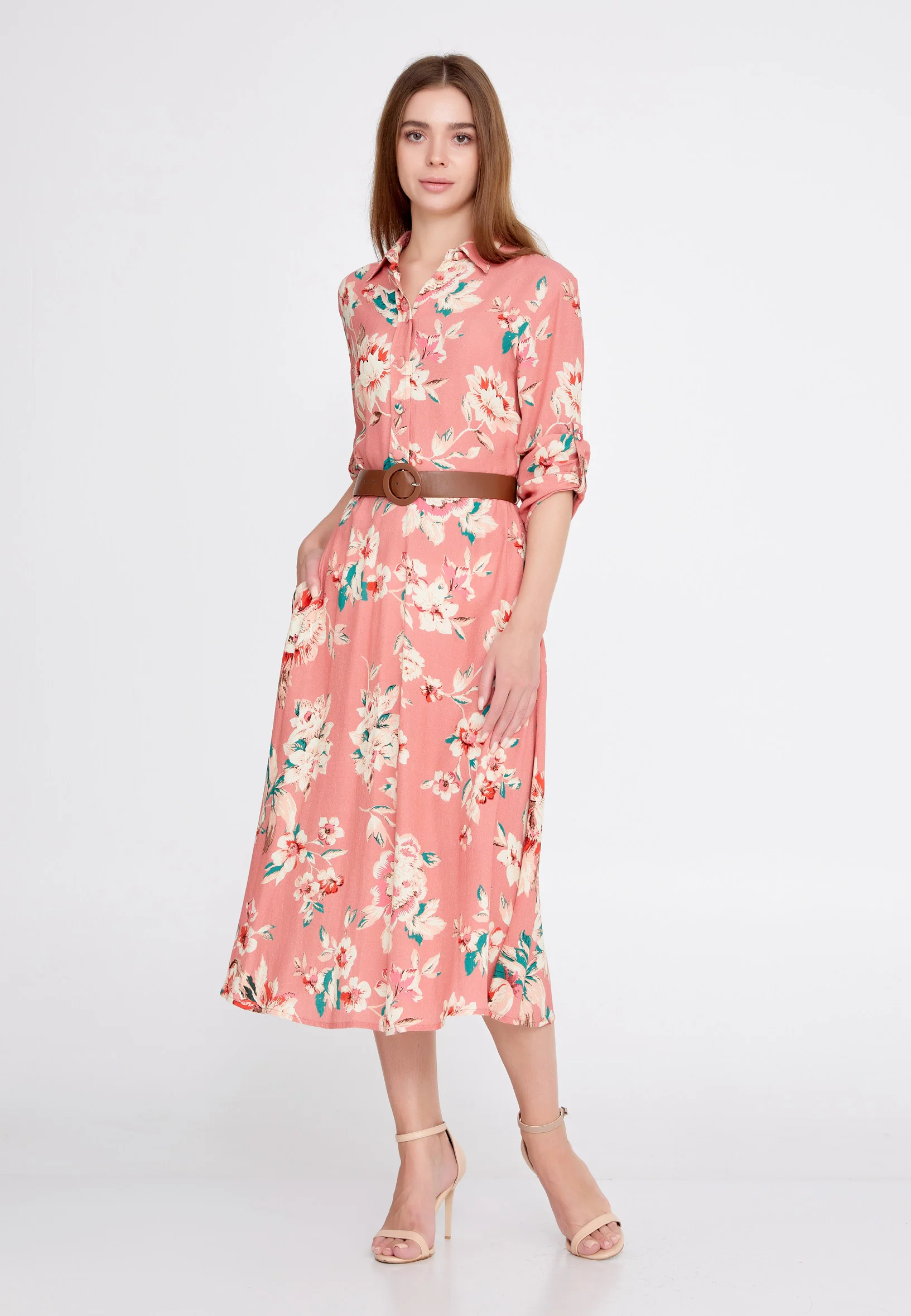 Mid-Length Midi Crepe Column Regular Casual Dress llc21yle31 - Image 9