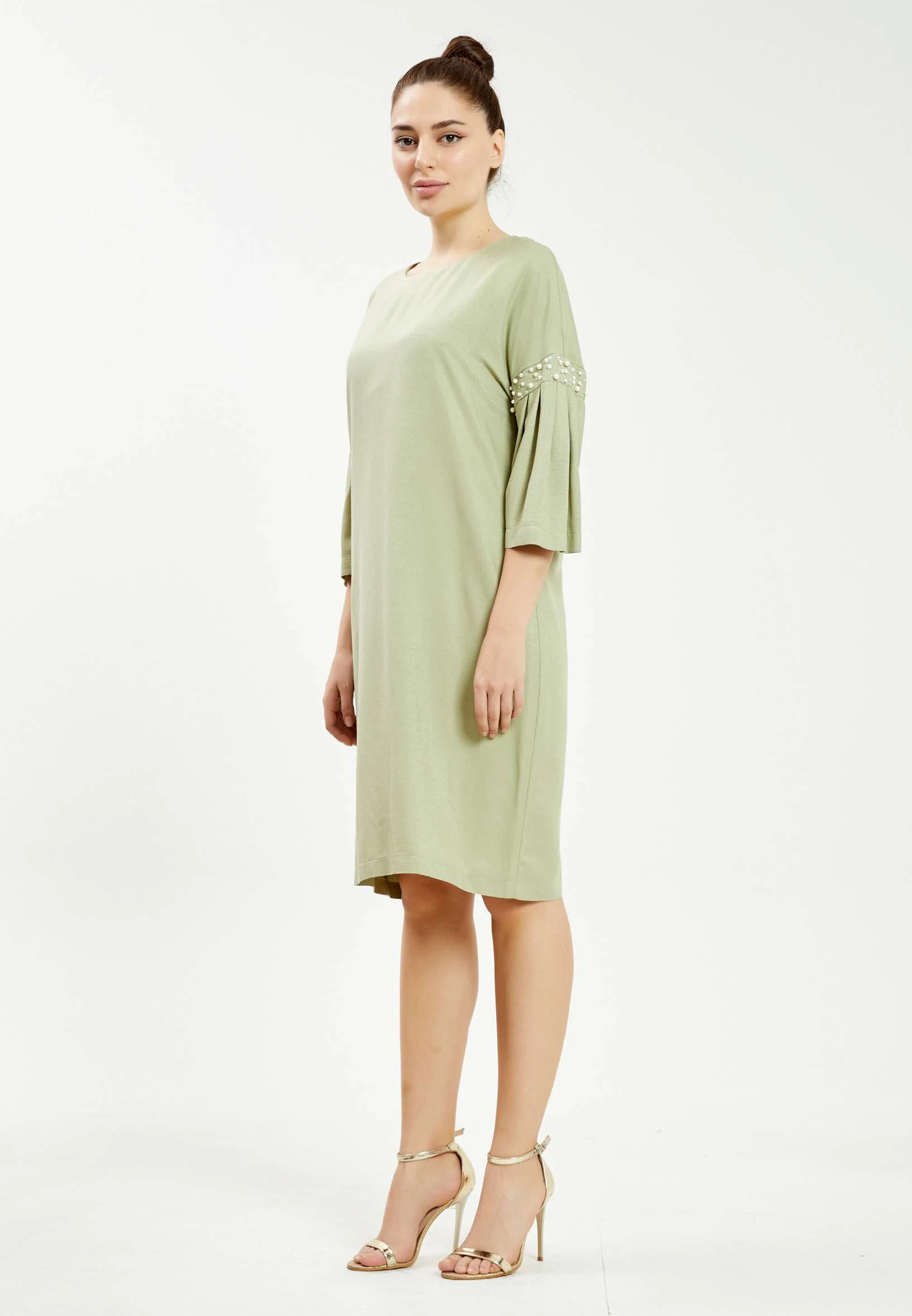 Mid-Length Midi Crepe Column Regular Casual Dress mis19552 - Image 3
