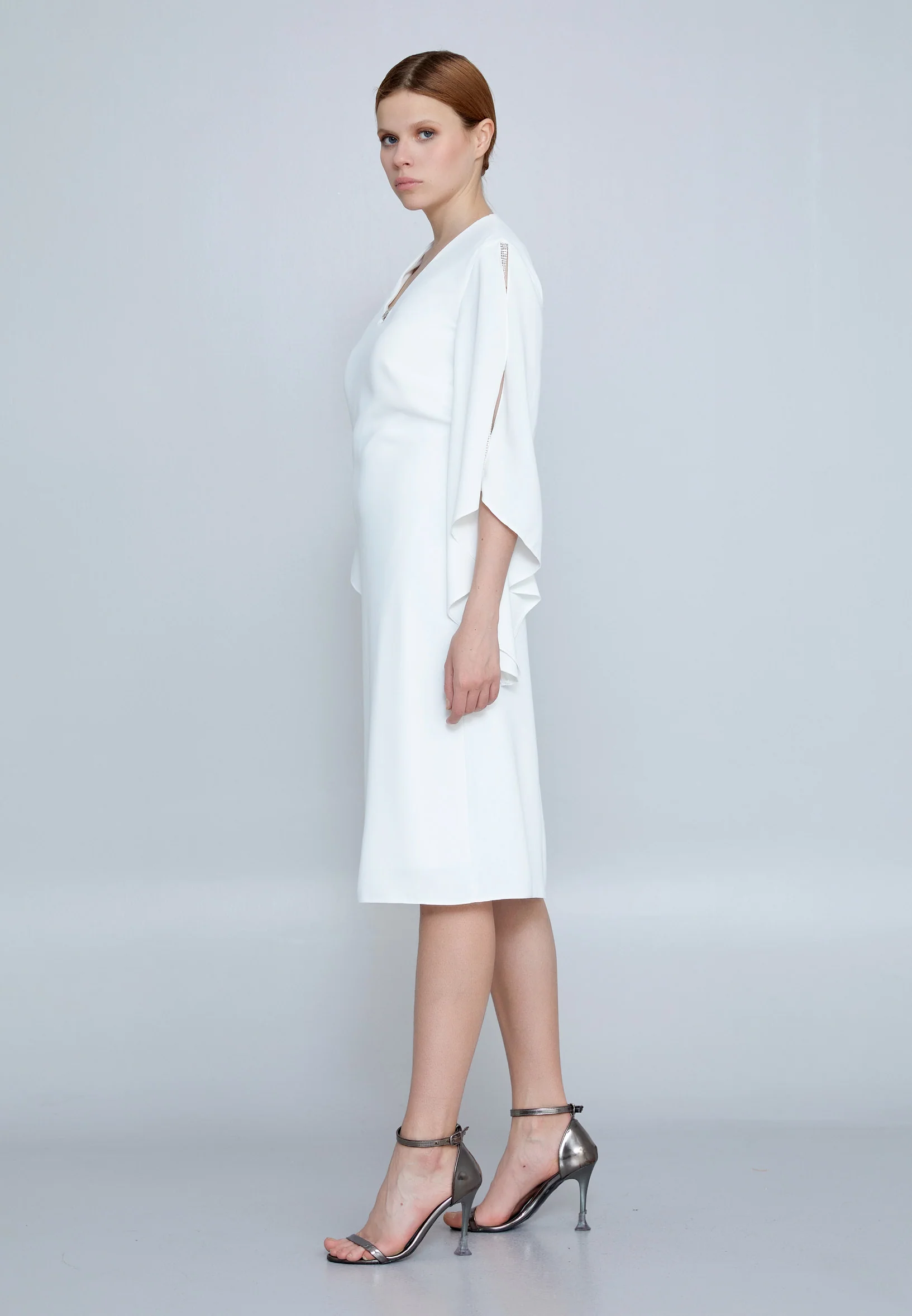 Mid-Length Midi Crepe Column Regular Evening Dress jnm23-361 - Image 11
