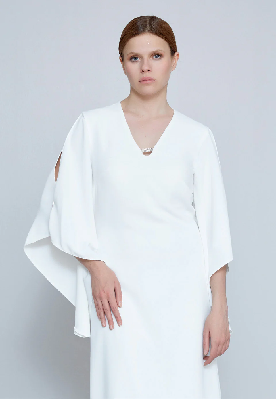 Mid-Length Midi Crepe Column Regular Evening Dress jnm23-361 - Image 12