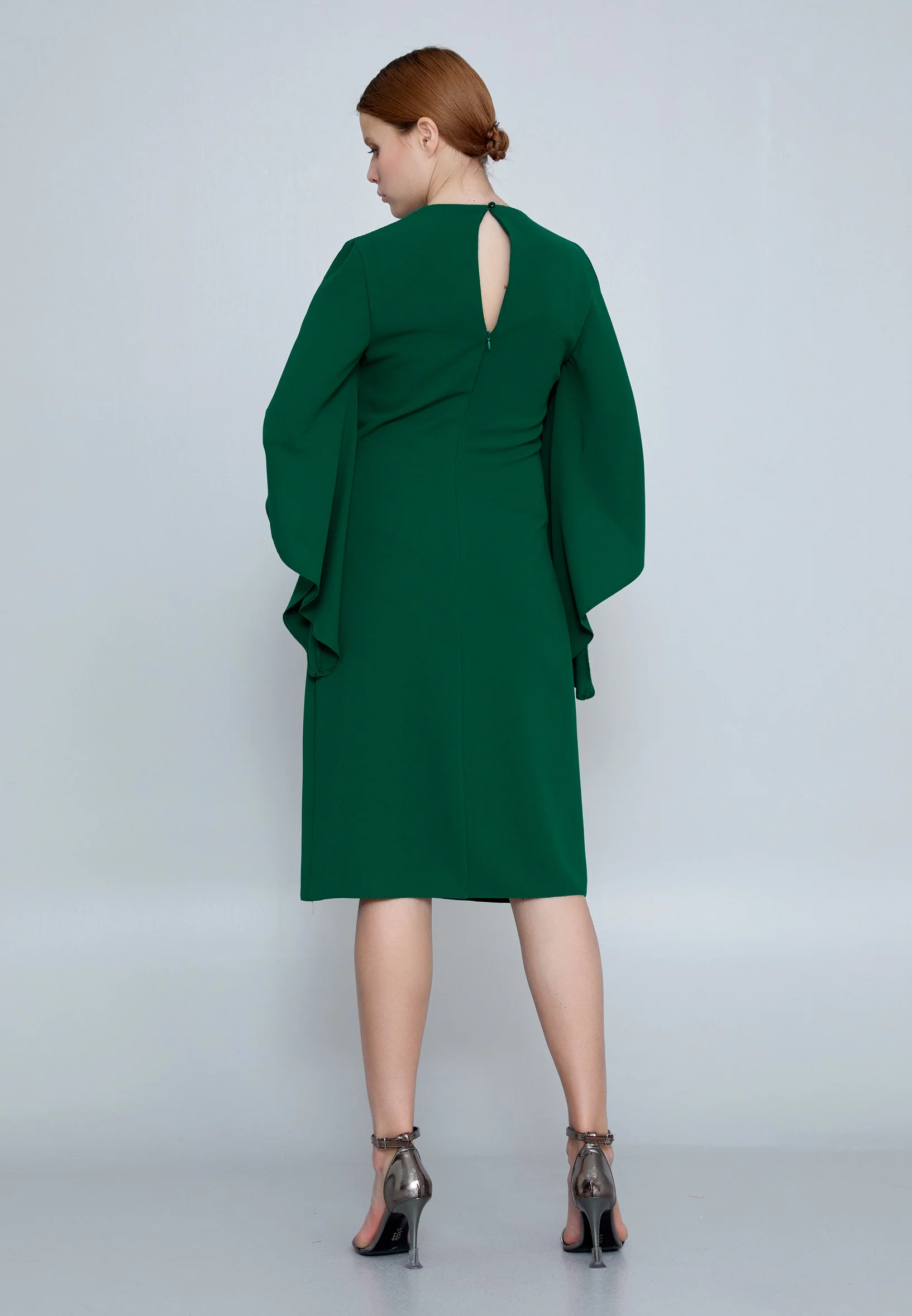 Mid-Length Midi Crepe Column Regular Evening Dress jnm23-361 - Image 14