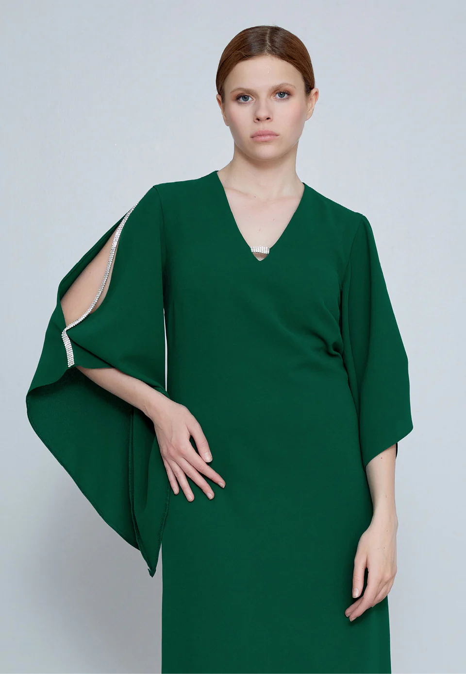 Mid-Length Midi Crepe Column Regular Evening Dress jnm23-361 - Image 16