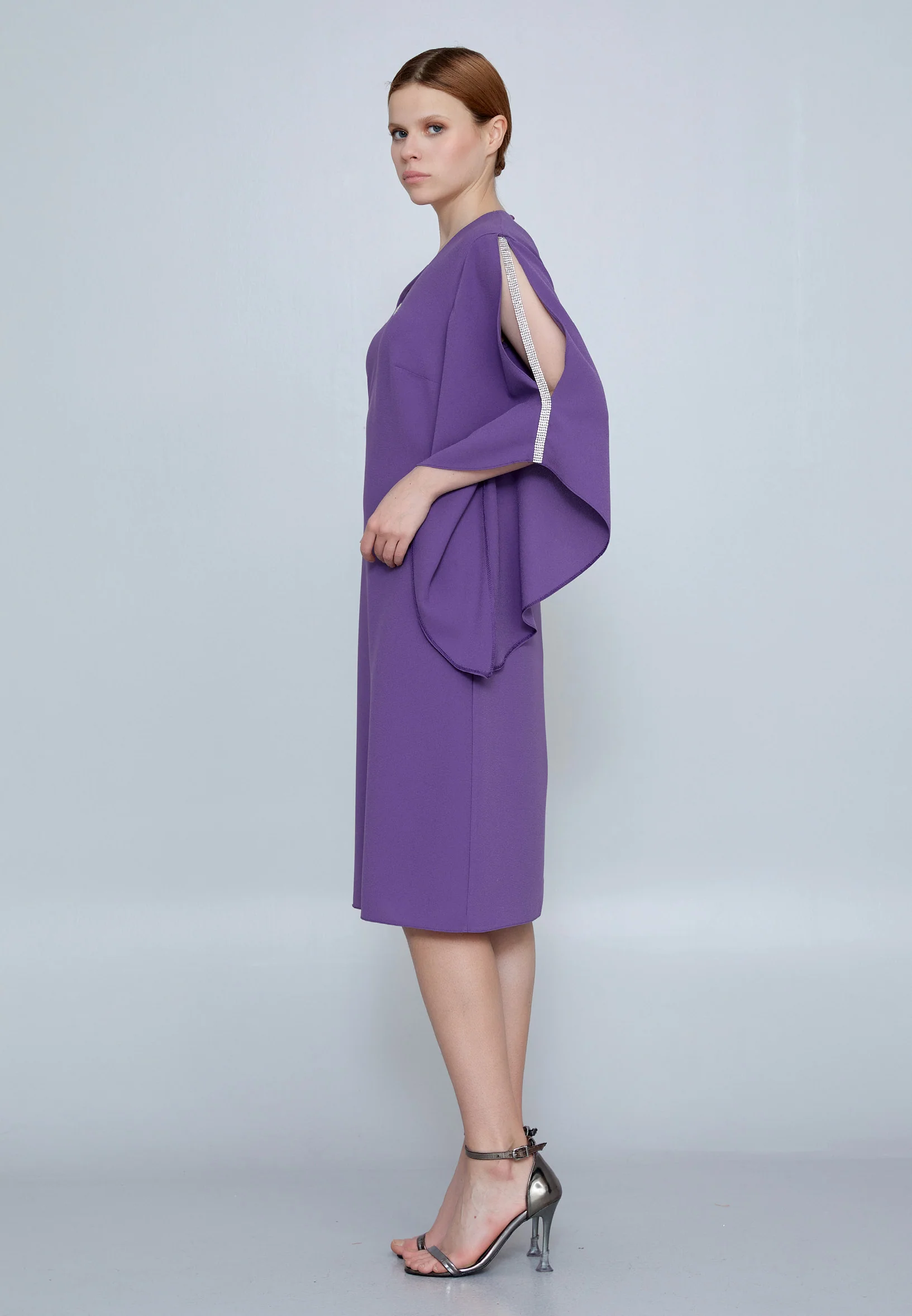 Mid-Length Midi Crepe Column Regular Evening Dress jnm23-361 - Image 18