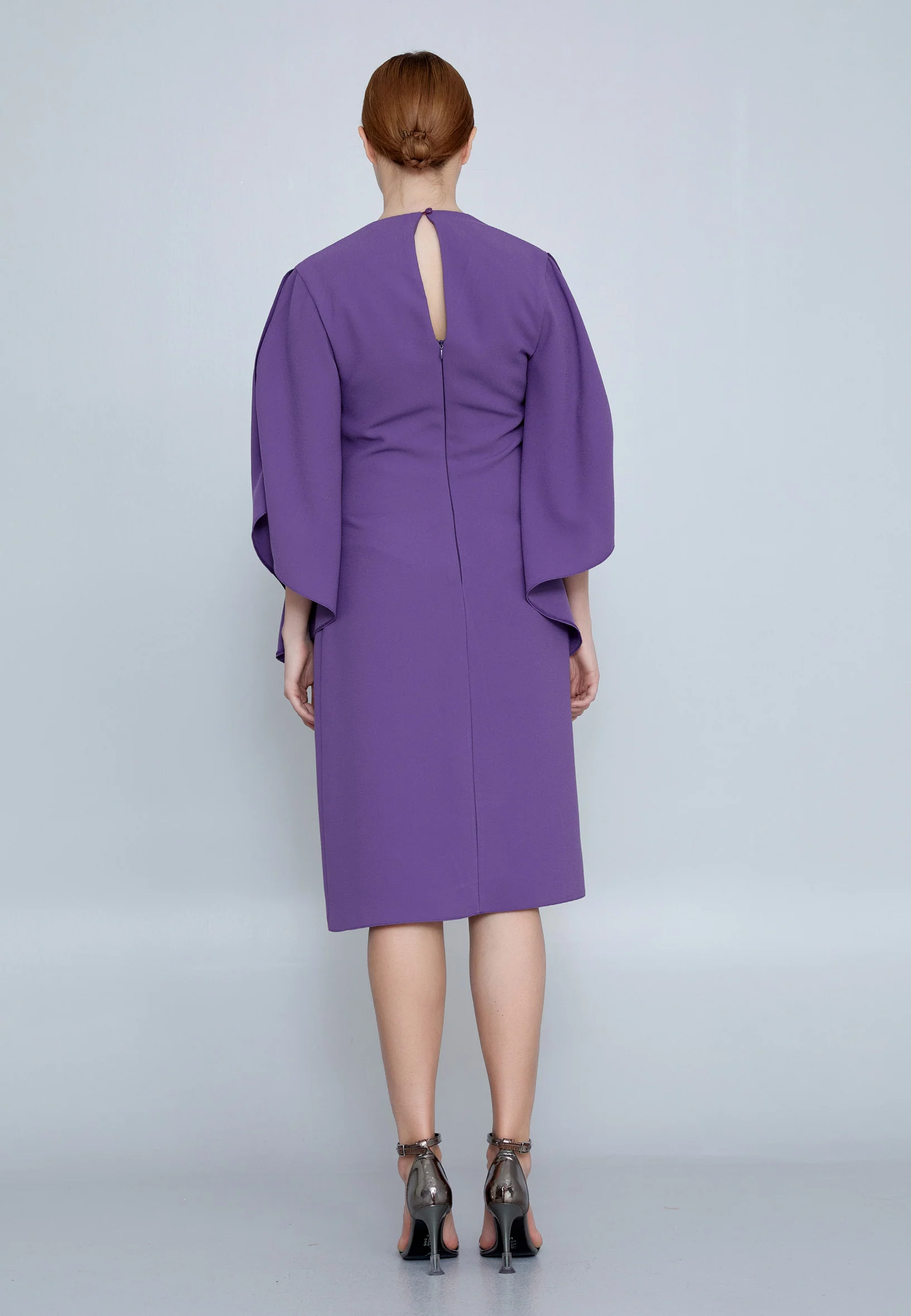 Mid-Length Midi Crepe Column Regular Evening Dress jnm23-361 - Image 19