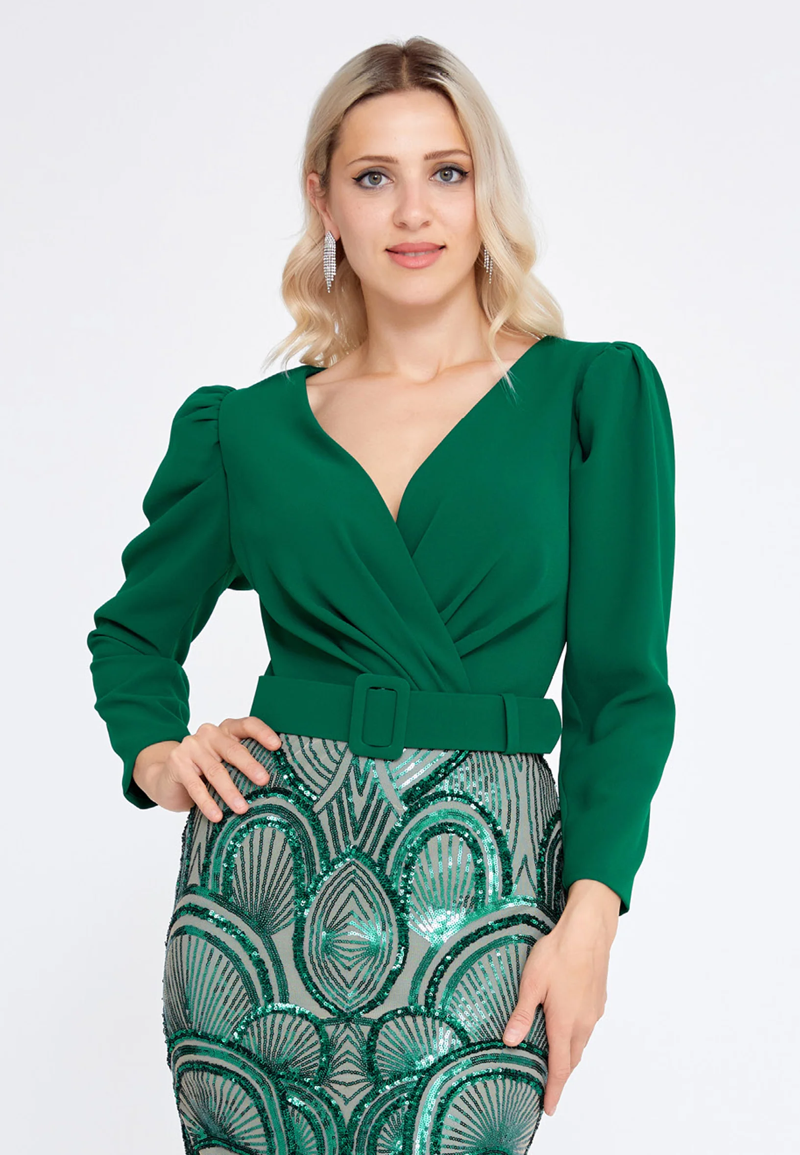 Mid-Length Midi Crepe Column Regular Evening Dress she7015 - Image 12
