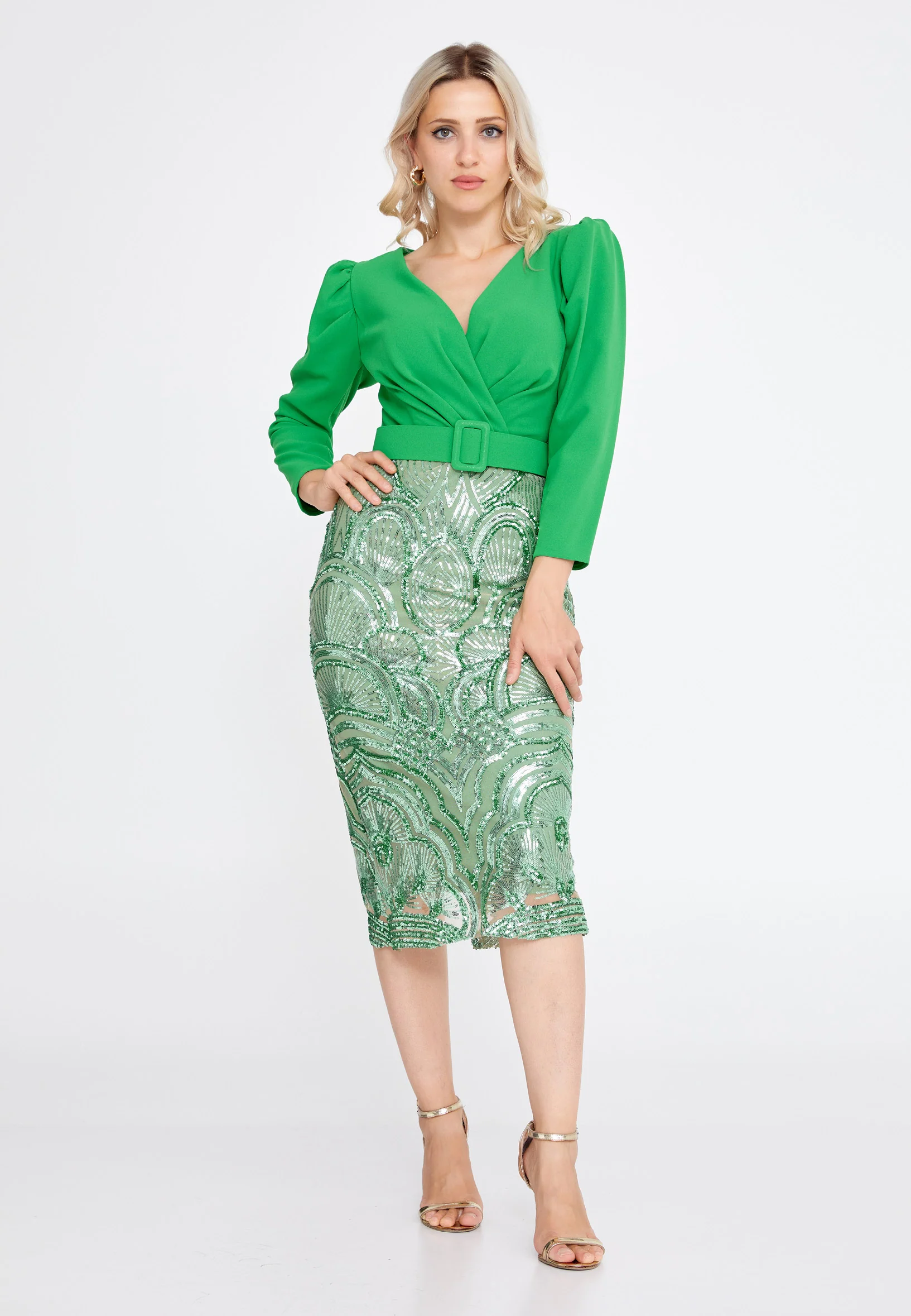 Mid-Length Midi Crepe Column Regular Evening Dress she7015 - Image 17