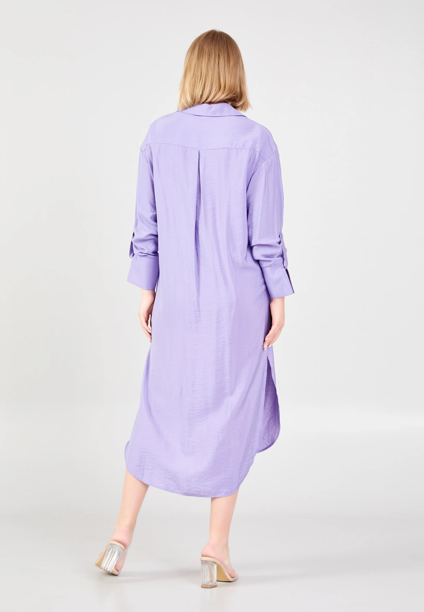 Mid-Length Midi Linen Column Regular Casual Dress huk23y02e058 - Image 14
