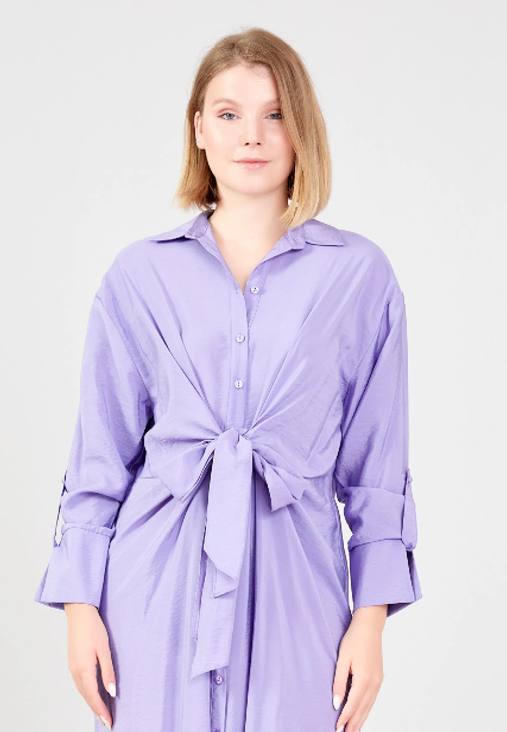 Mid-Length Midi Linen Column Regular Casual Dress huk23y02e058 - Image 16