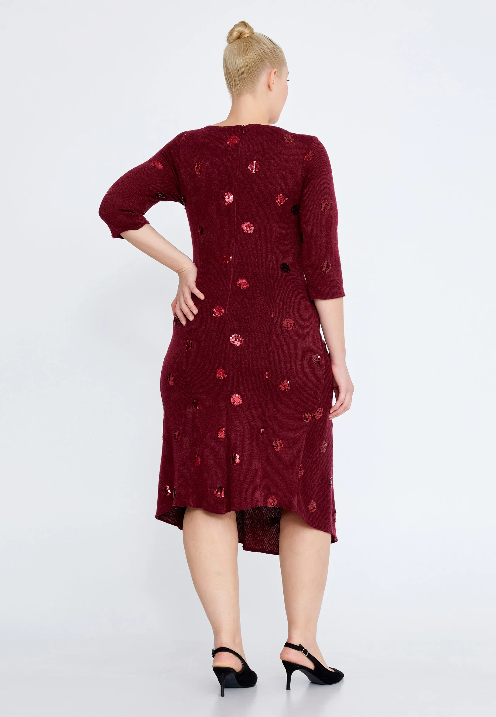 Mid-Length Midi Lycra Bodycon Plus Size Cocktail Dress nzn1564-b - Image 6