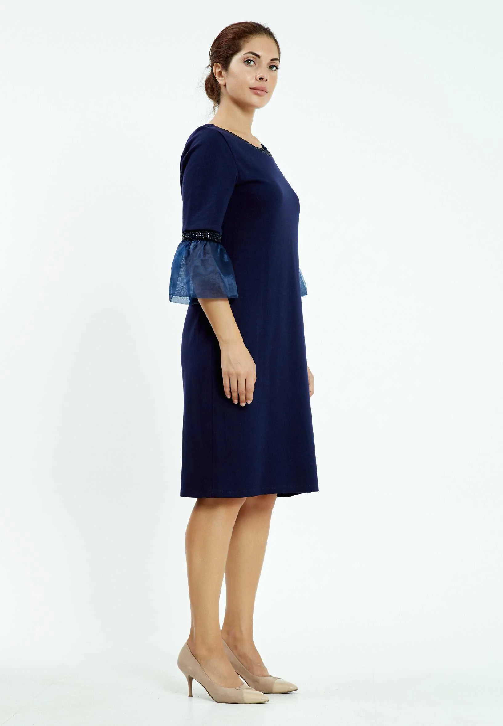 Mid-Length Midi Lycra Column Plus Size Casual Dress ayb18k6950 - Image 4