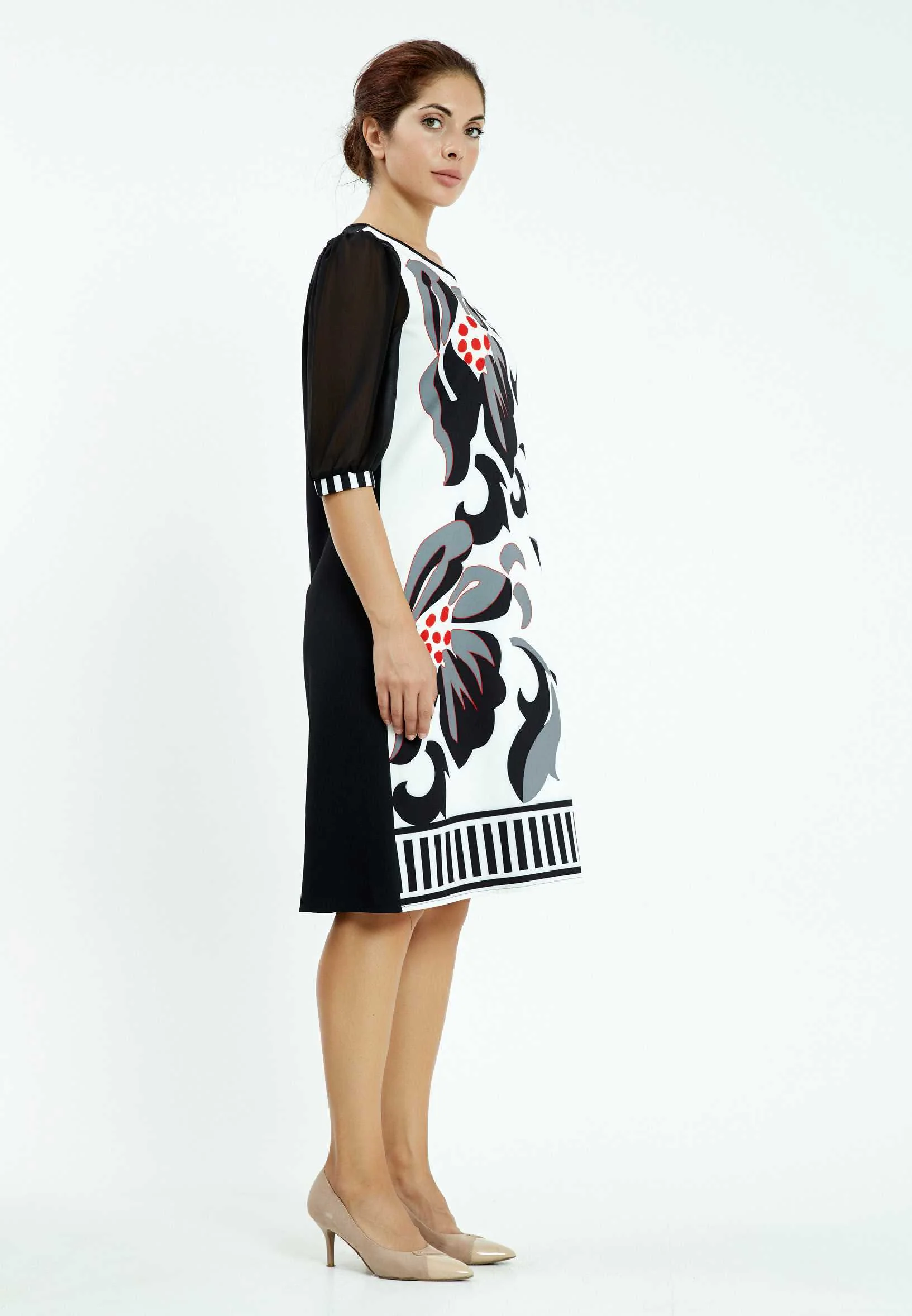 Mid-Length Midi Lycra Column Plus Size Casual Dress ayb20y9550 - Image 3