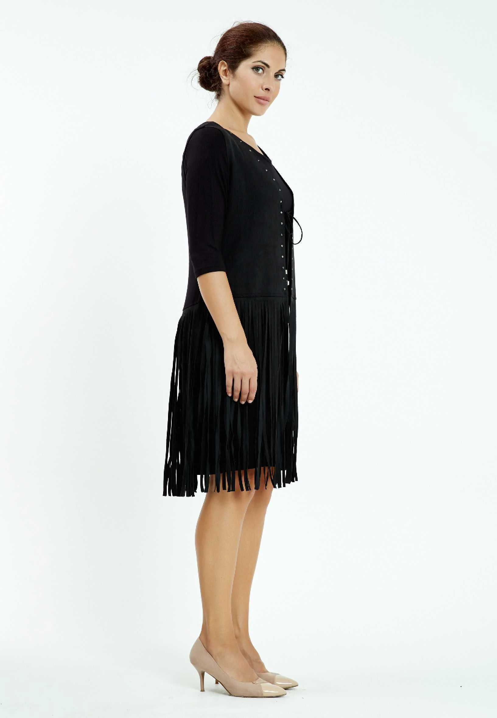 Mid-Length Midi Lycra Column Plus Size Casual Dress ayb6552 - Image 3