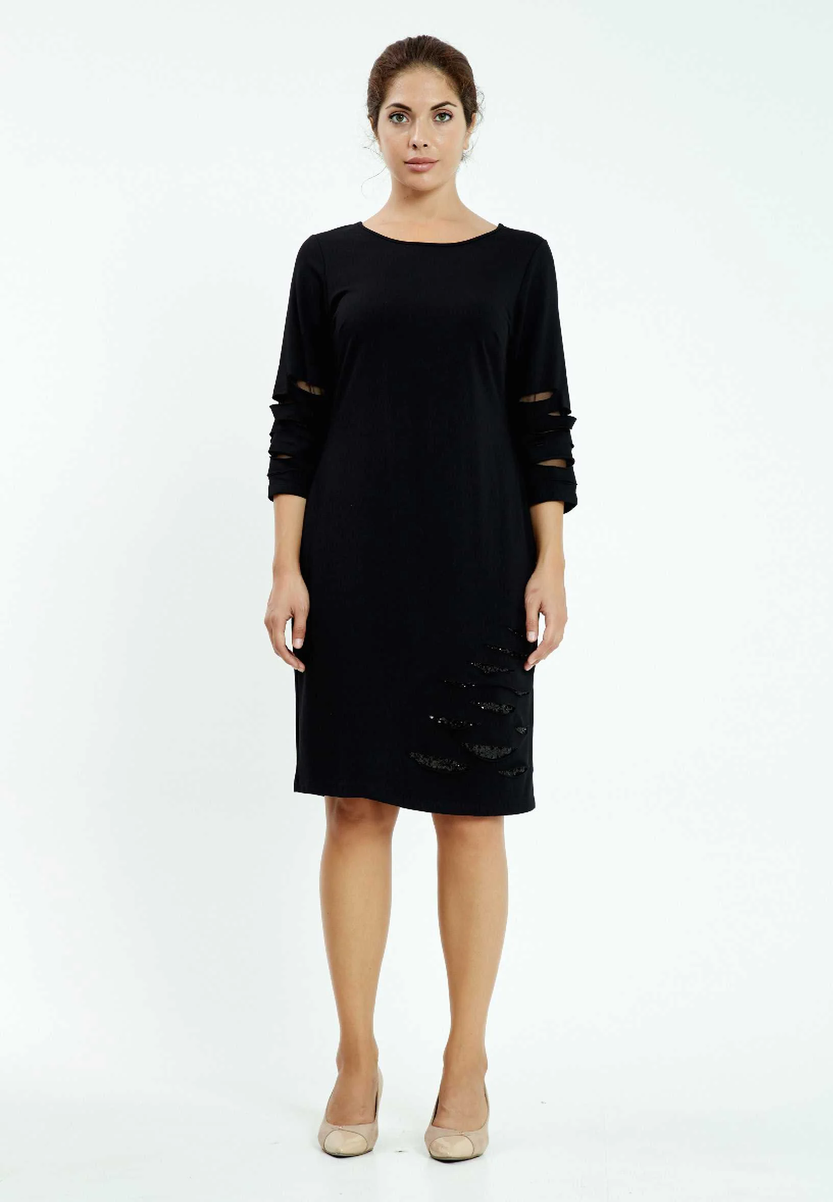 Mid-Length Midi Lycra Column Plus Size Casual Dress ayb6941