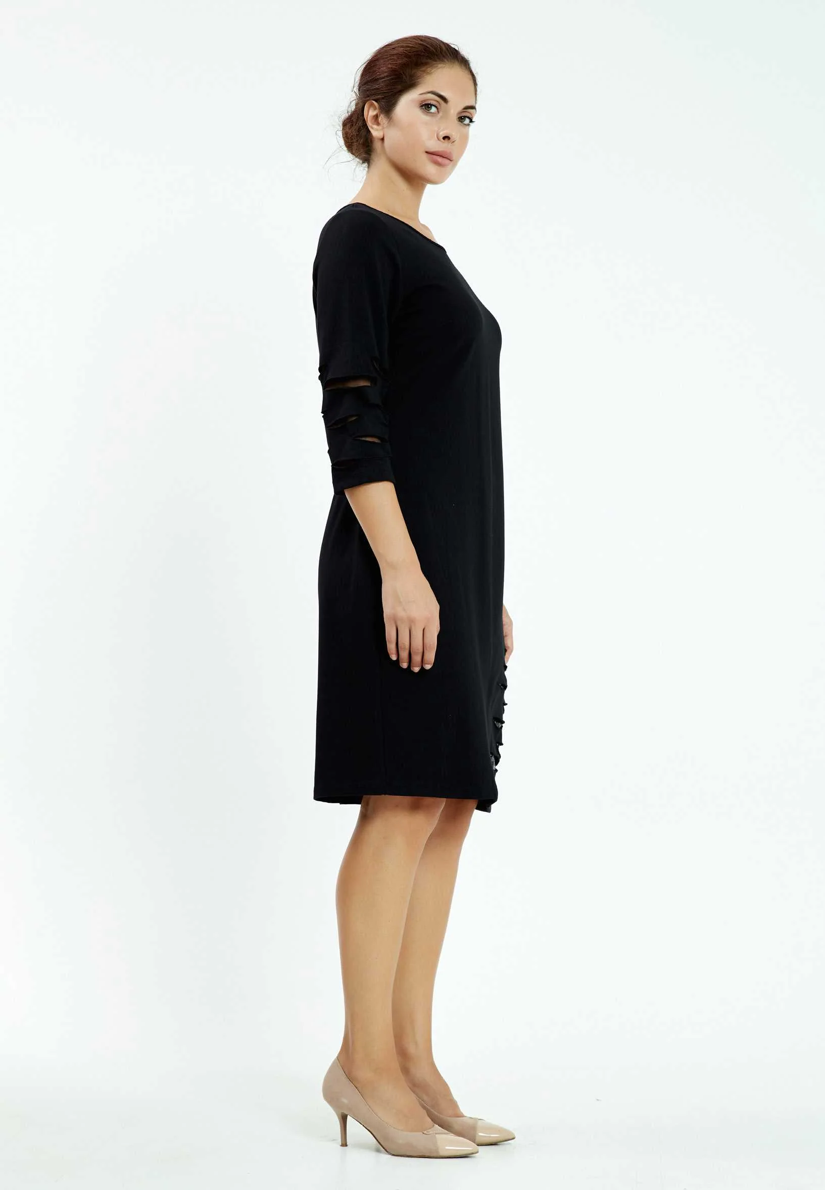 Mid-Length Midi Lycra Column Plus Size Casual Dress ayb6941 - Image 3