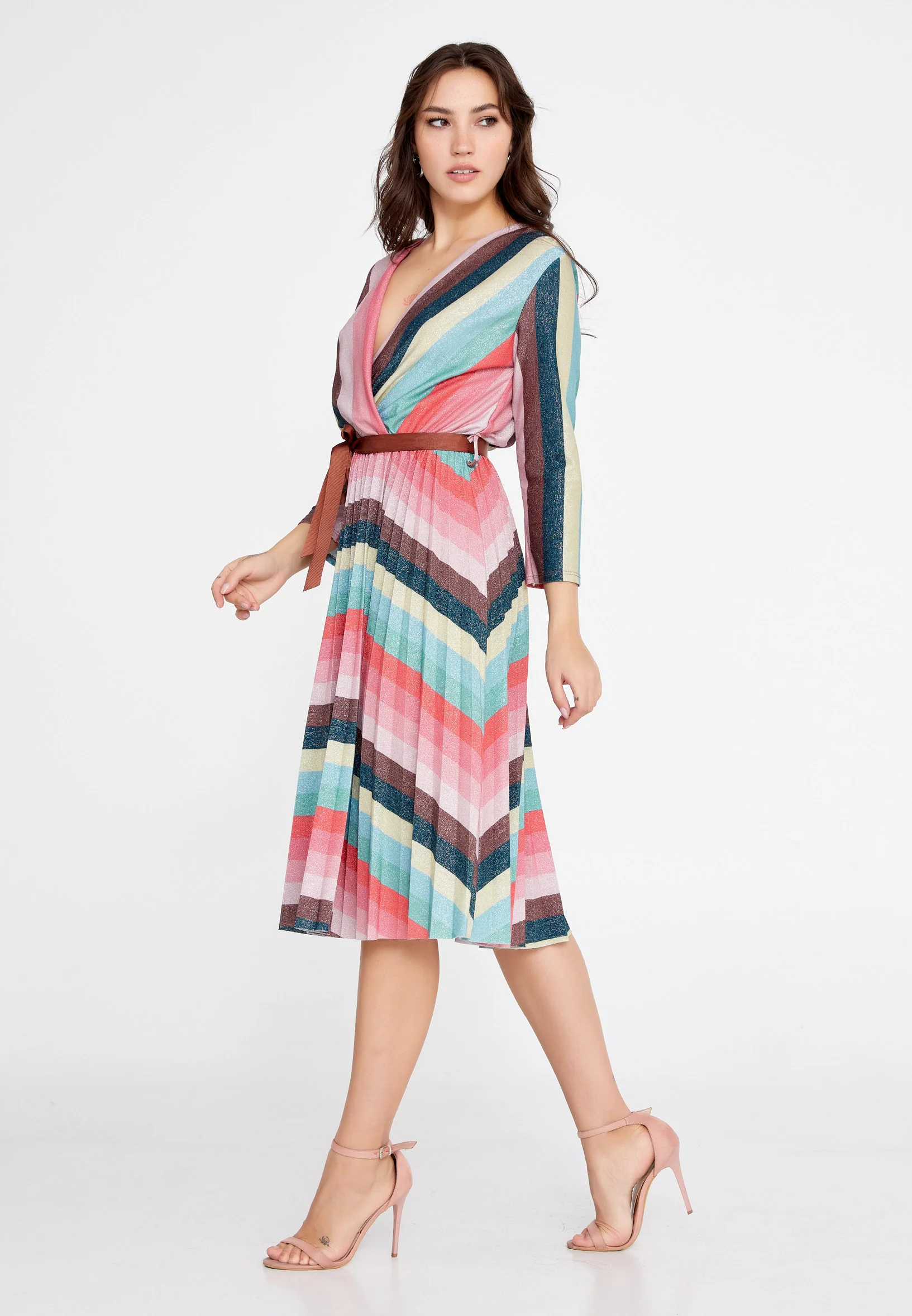 Mid-Length Midi Lycra Column Regular Casual Dress esl368abito - Image 11