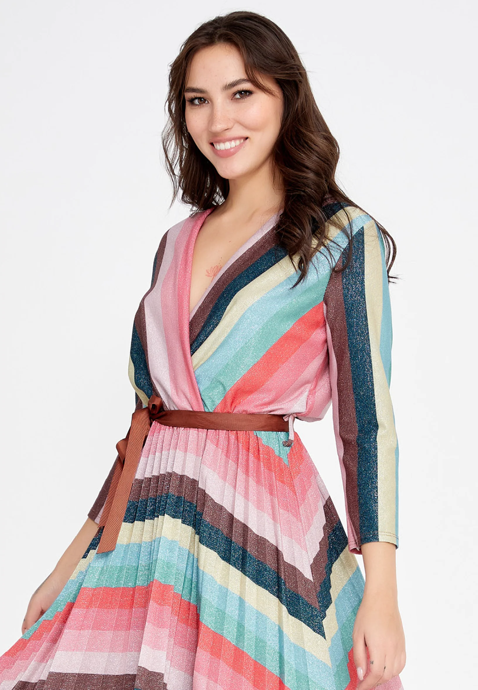 Mid-Length Midi Lycra Column Regular Casual Dress esl368abito - Image 12
