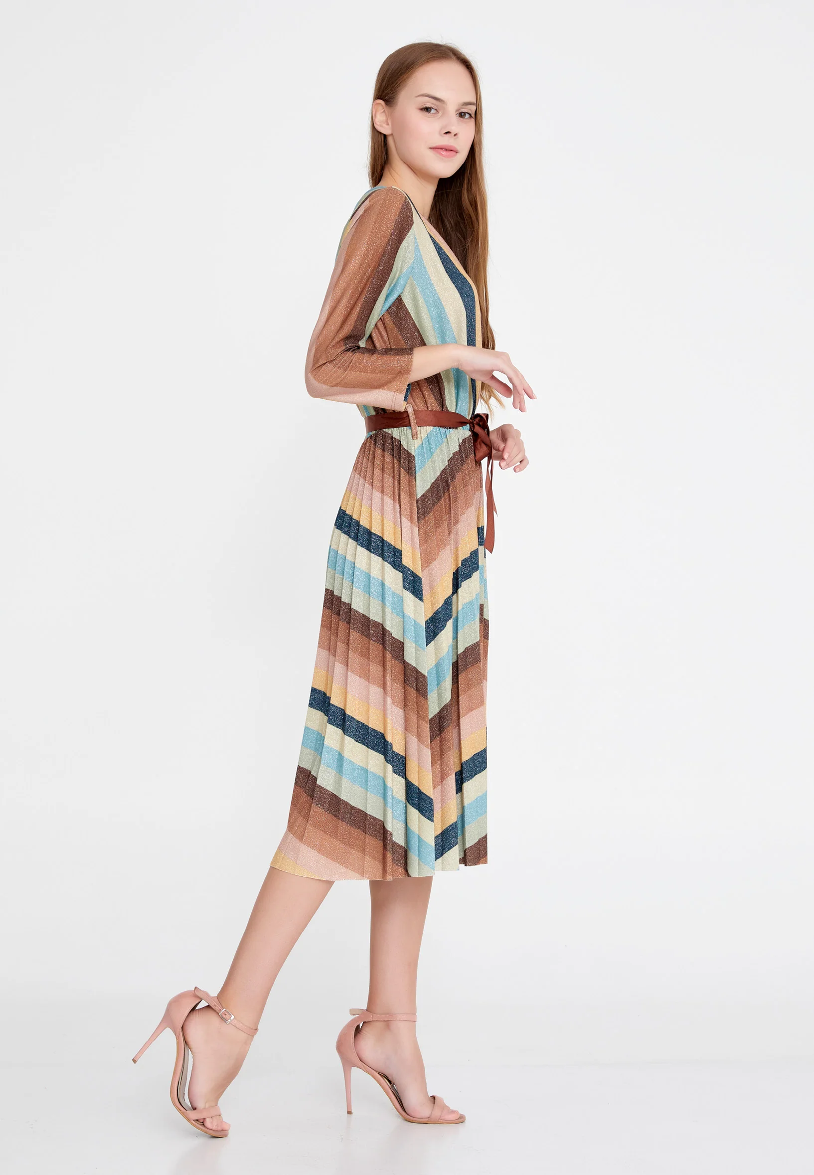 Mid-Length Midi Lycra Column Regular Casual Dress esl368abito - Image 3