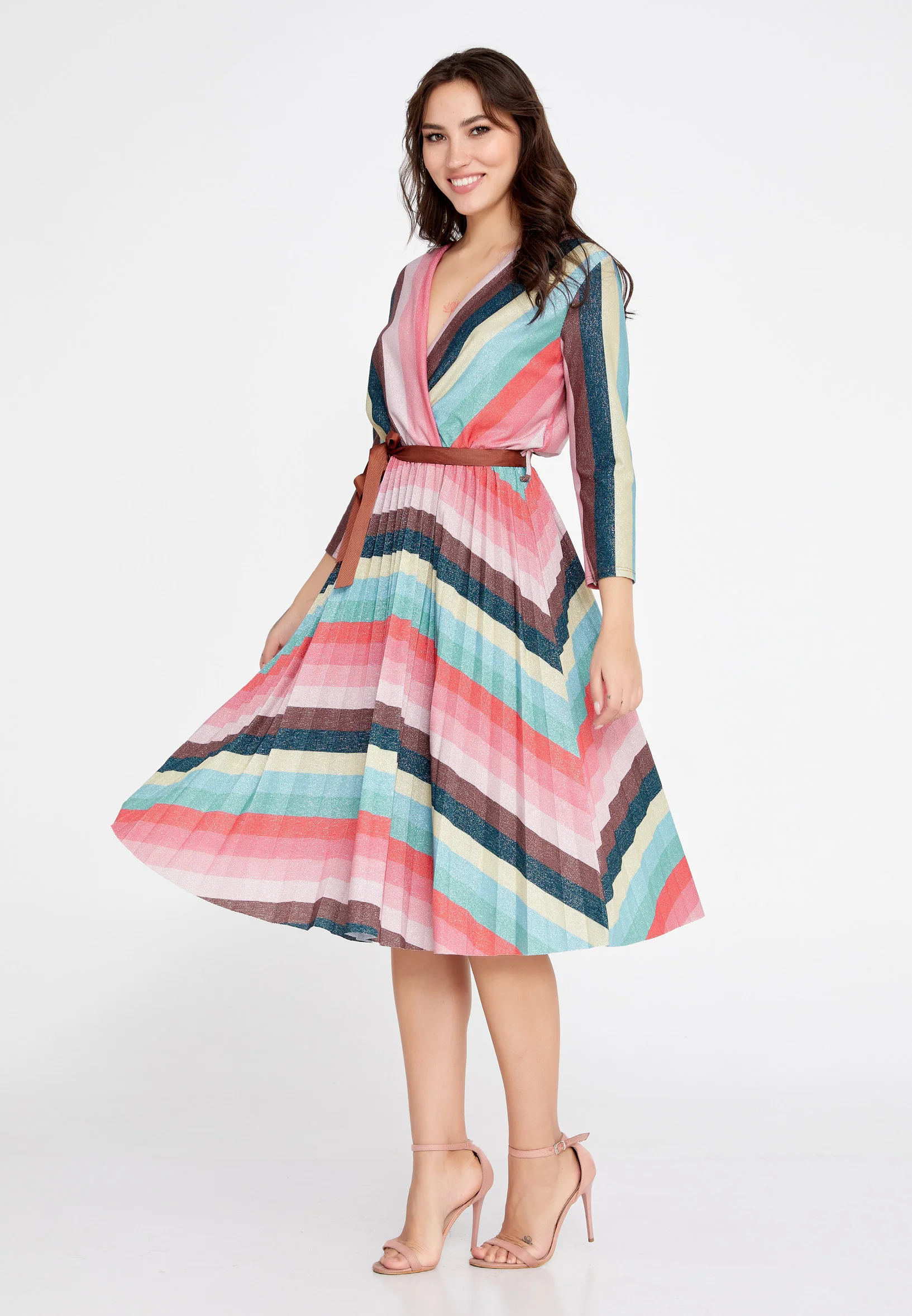Mid-Length Midi Lycra Column Regular Casual Dress esl368abito - Image 9