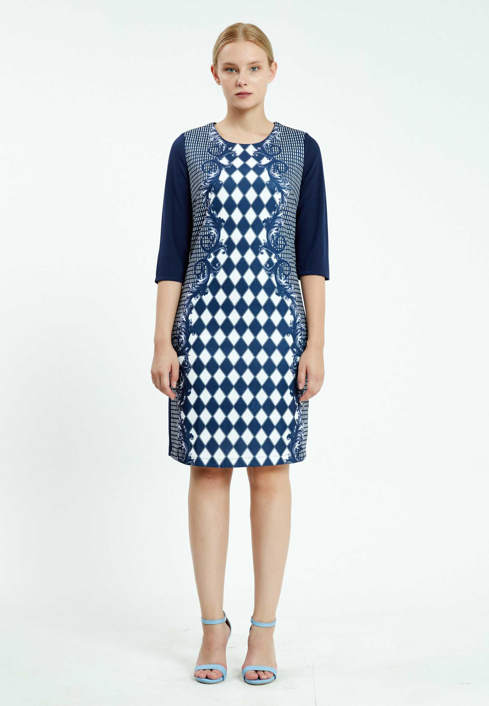 Mid-Length Midi Lycra Column Regular Casual Dress ser18426