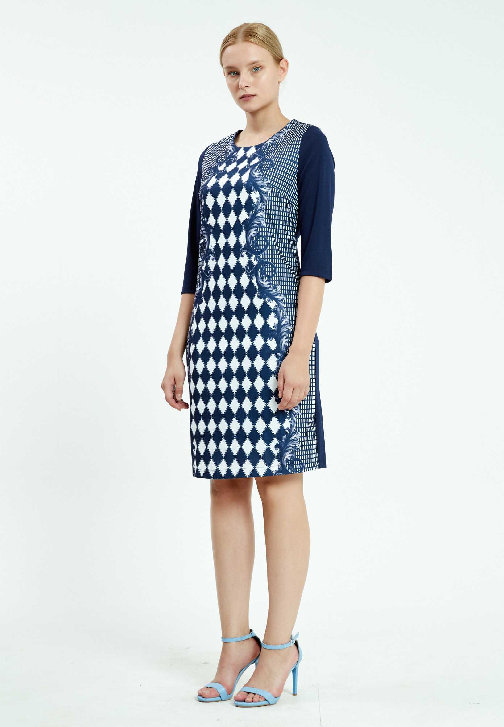 Mid-Length Midi Lycra Column Regular Casual Dress ser18426 - Image 3