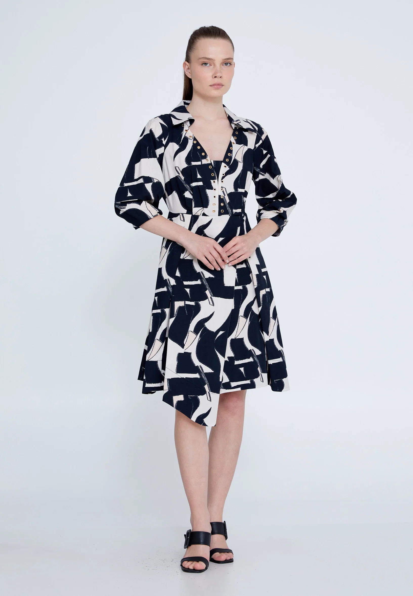 Mid-Length Midi Polyester Column Regular Casual Dress kmy24y40412