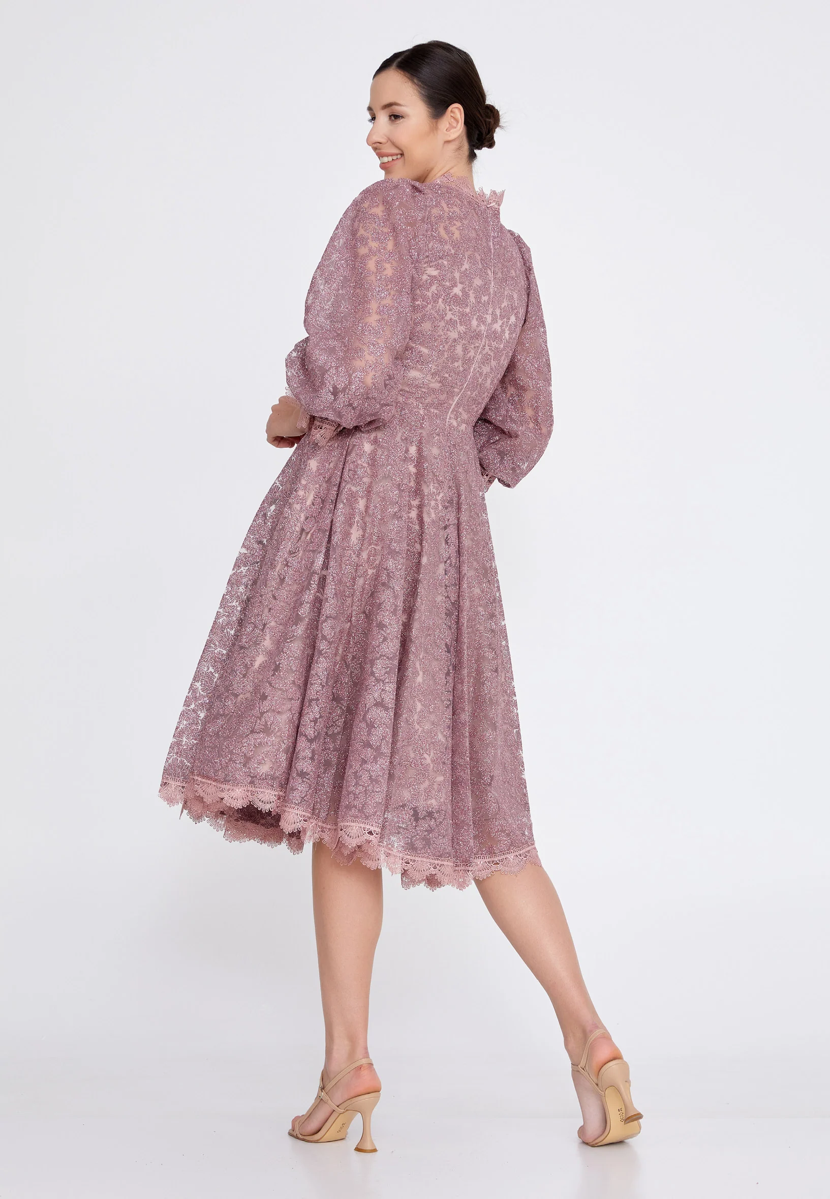 Mid-Length Midi Tulle A - Line Regular Prom Dress ons000-79 - Image 14