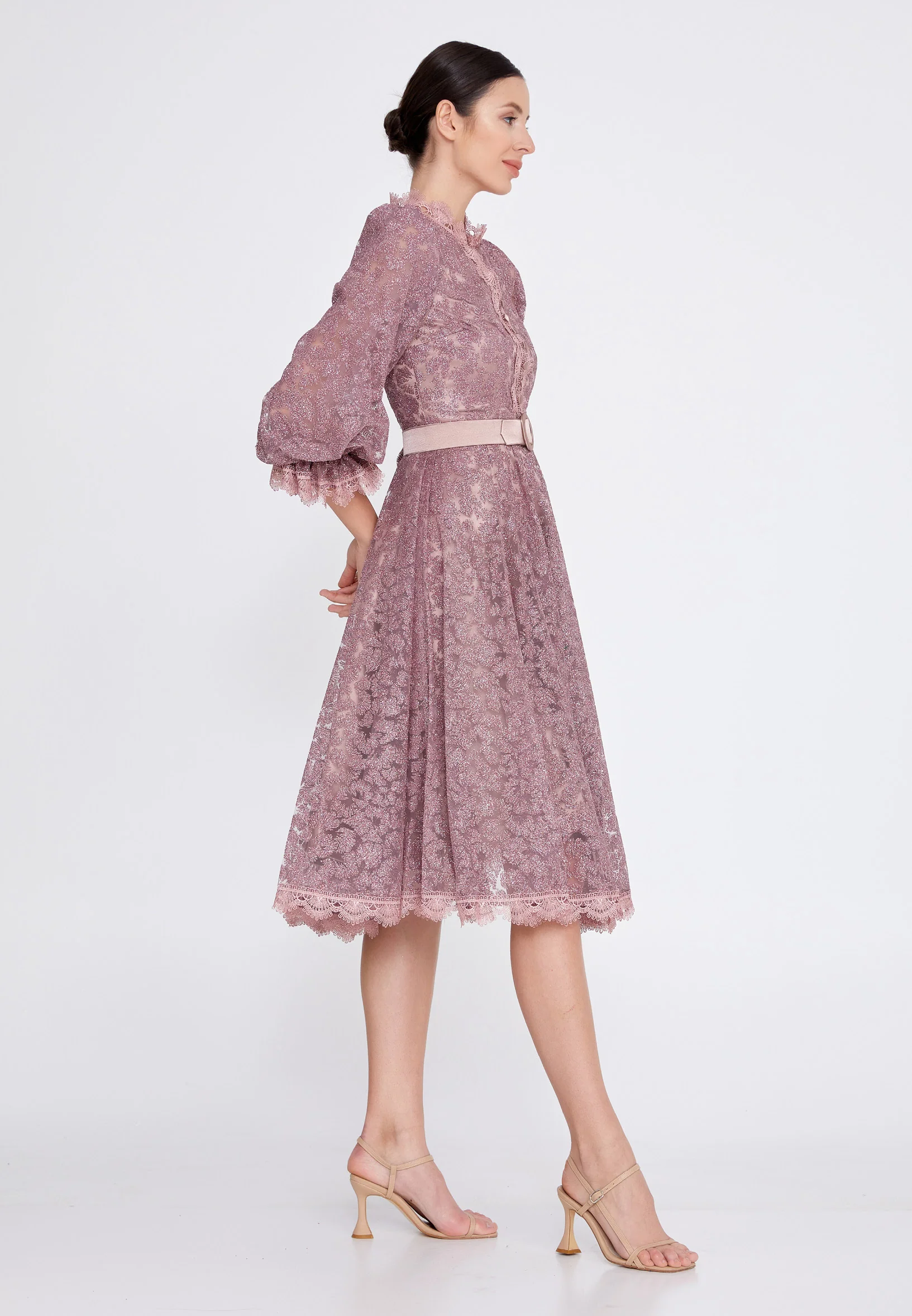 Mid-Length Midi Tulle A - Line Regular Prom Dress ons000-79 - Image 15