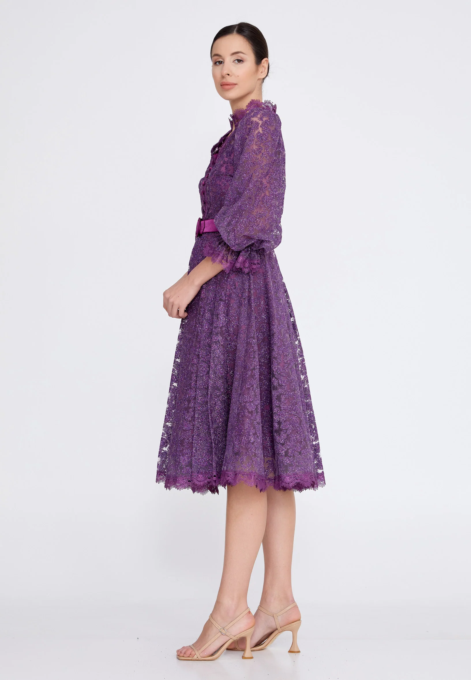 Mid-Length Midi Tulle A - Line Regular Prom Dress ons000-79 - Image 19