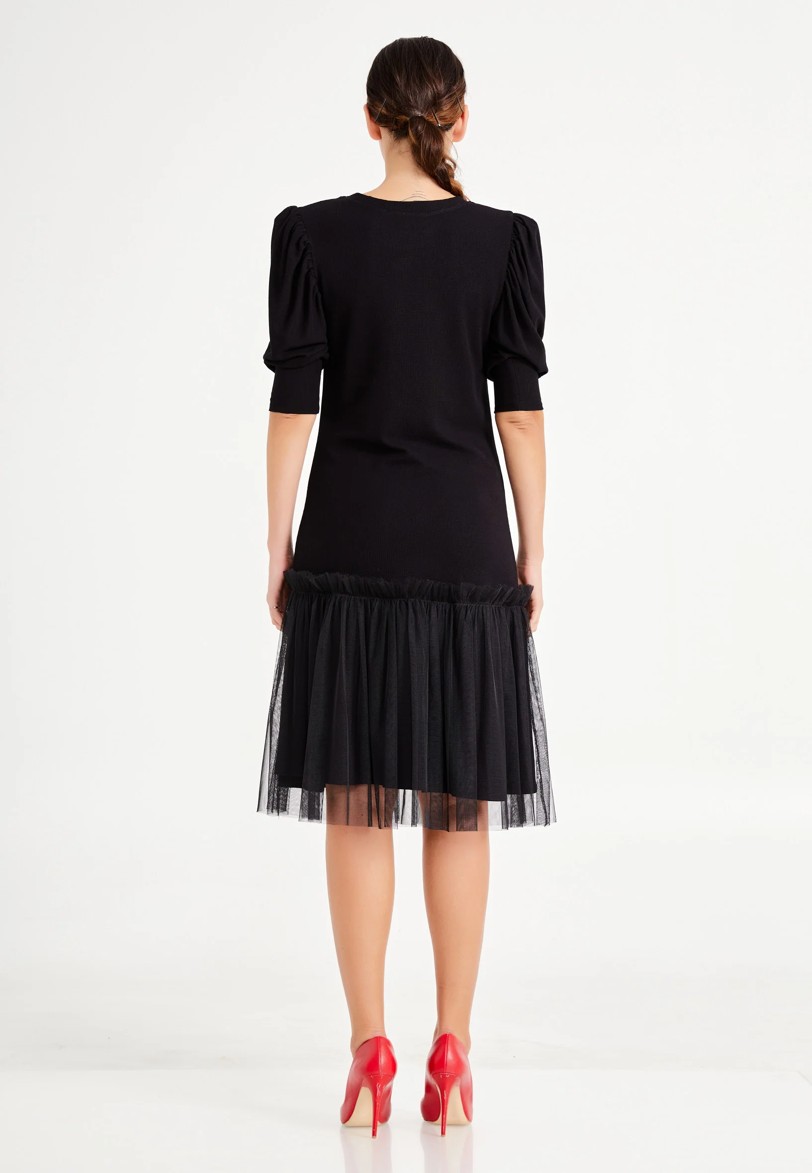 Mid-Length Midi Tulle Column Regular Casual Dress ber20y5128 - Image 2