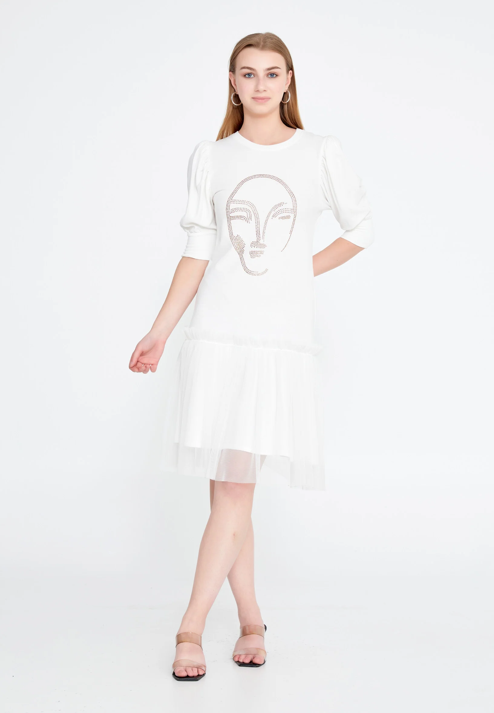 Mid-Length Midi Tulle Column Regular Casual Dress ber20y5128 - Image 5