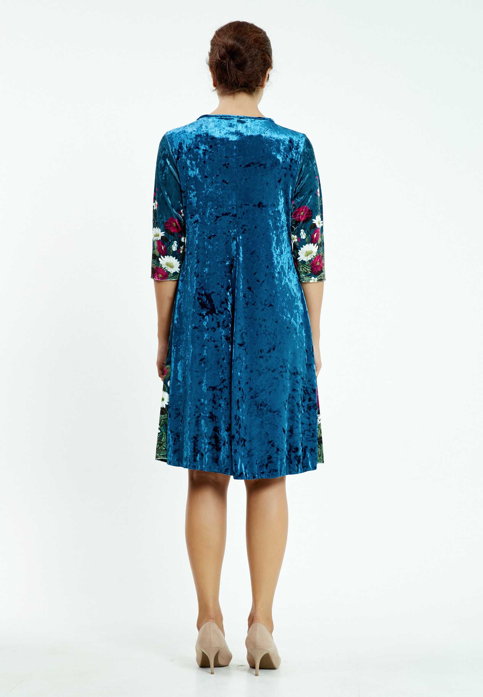 Mid-Length Midi Velvet Column Plus Size Casual Dress ayb6704 - Image 2