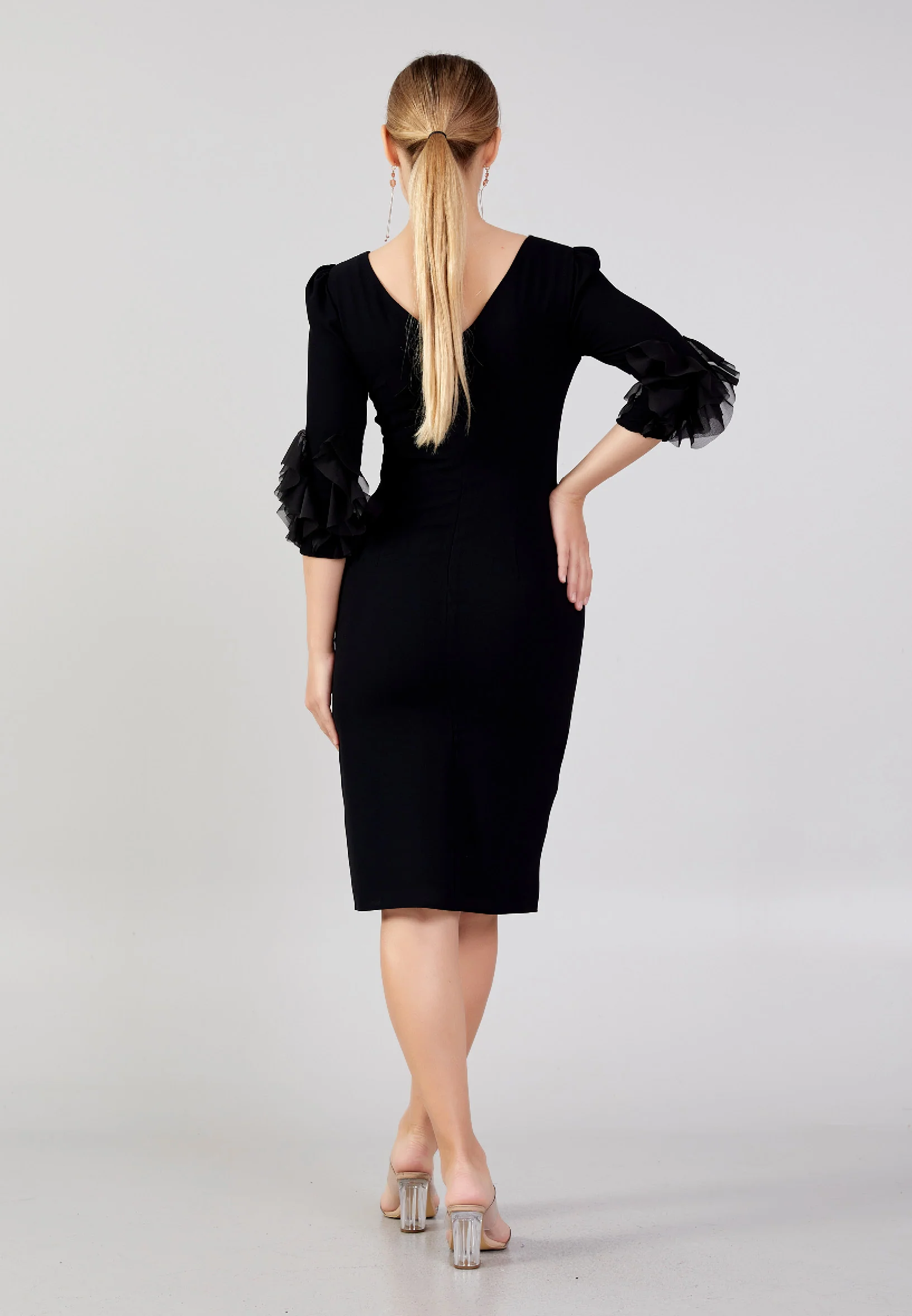 Mid-Length Midi Viscose Column Plus Size Evening Dress nzn4059 - Image 2