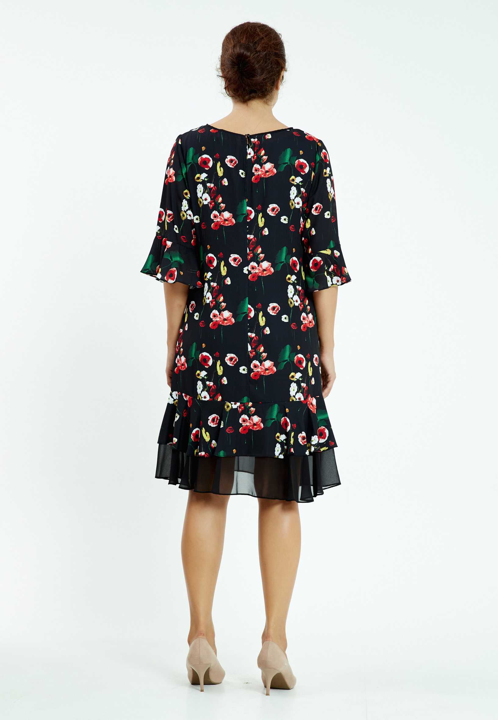 Mid-Length Mini Chiffon Column Plus Size Casual Dress ayb19y9013 - Image 2