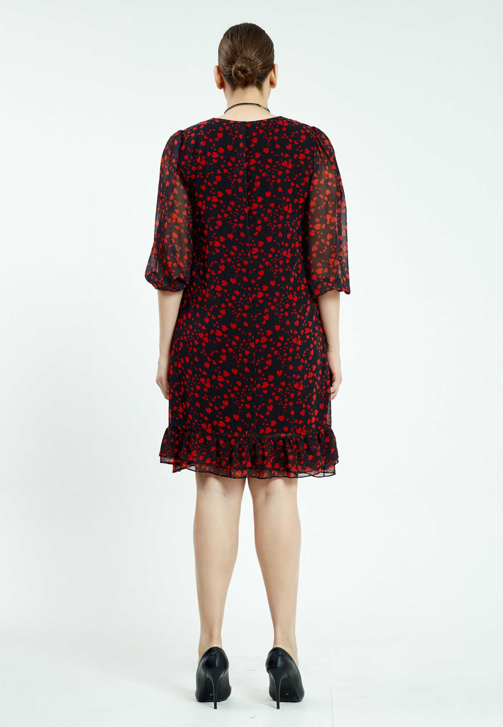 Mid-Length Mini Chiffon Column Plus Size Casual Dress ayb20y9526 - Image 10