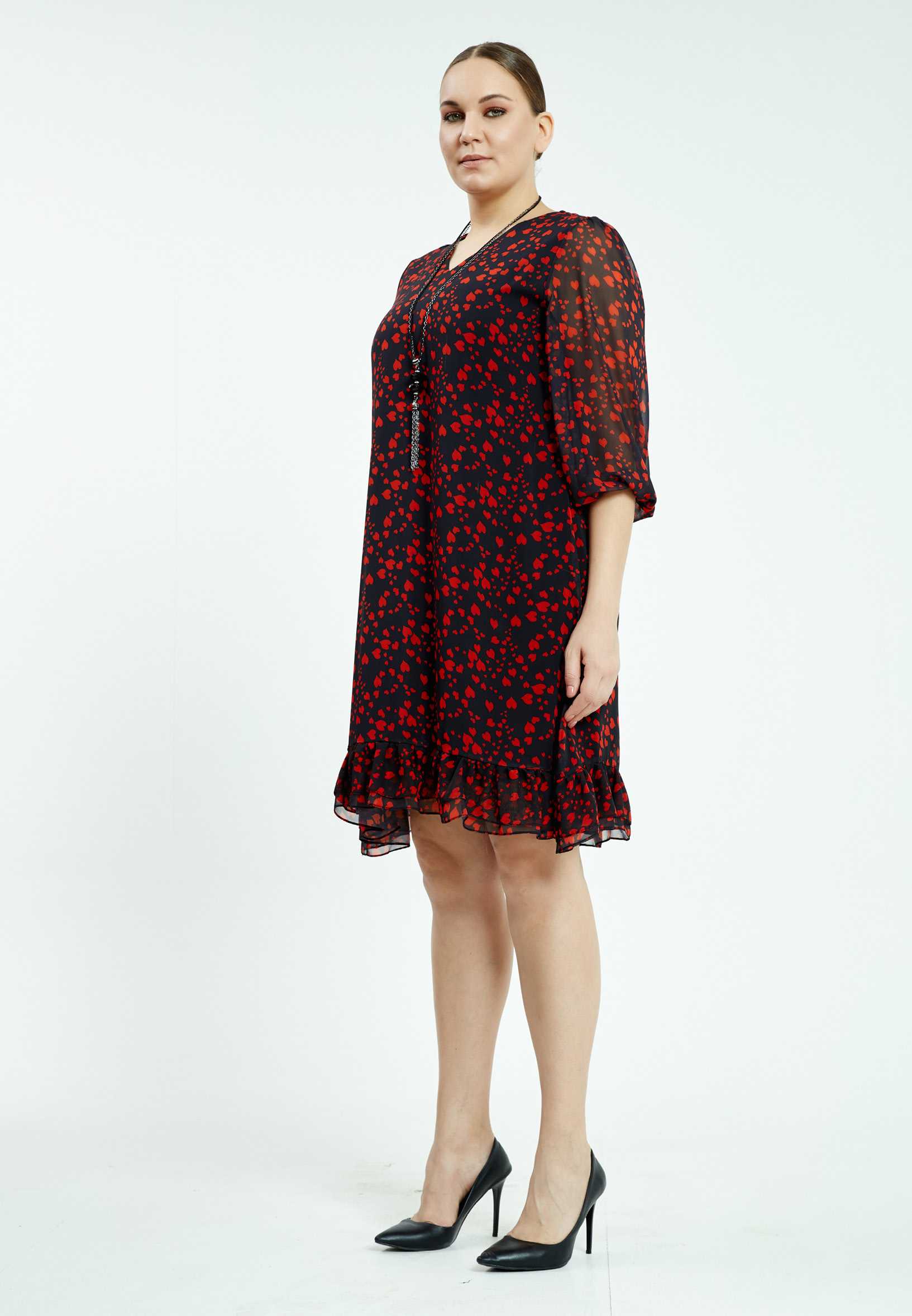 Mid-Length Mini Chiffon Column Plus Size Casual Dress ayb20y9526 - Image 11