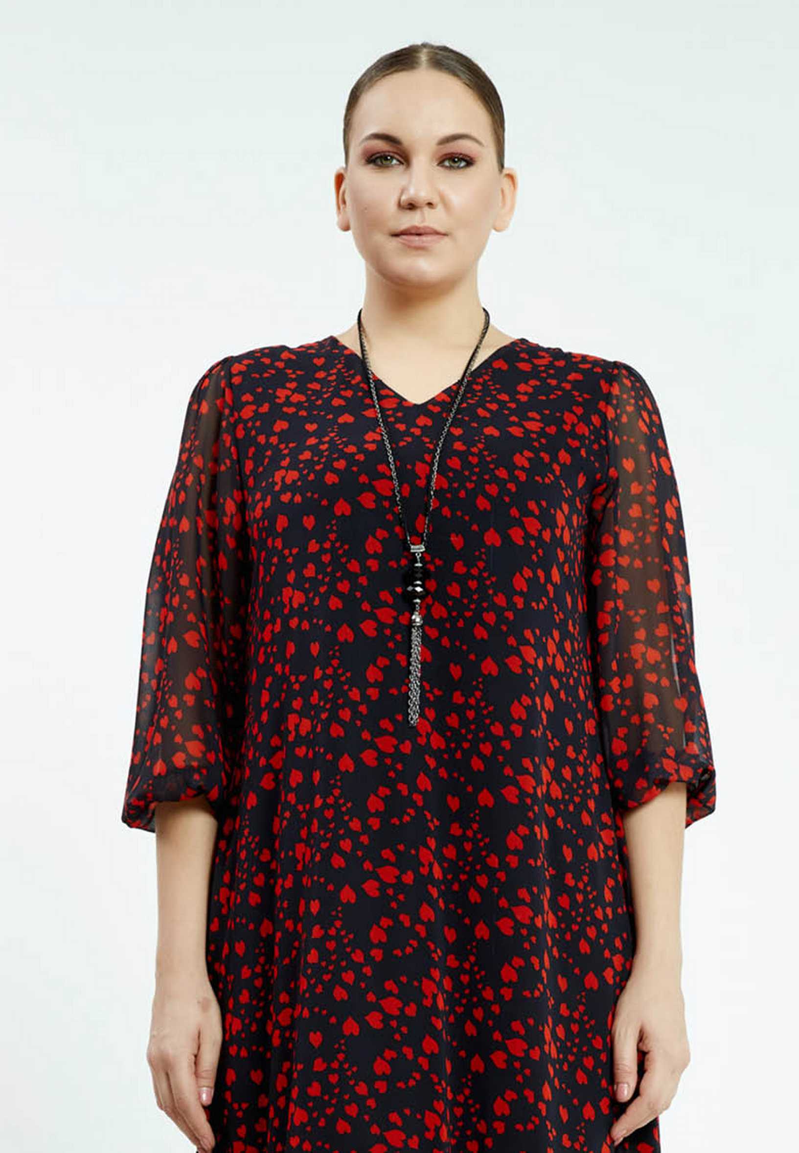 Mid-Length Mini Chiffon Column Plus Size Casual Dress ayb20y9526 - Image 12