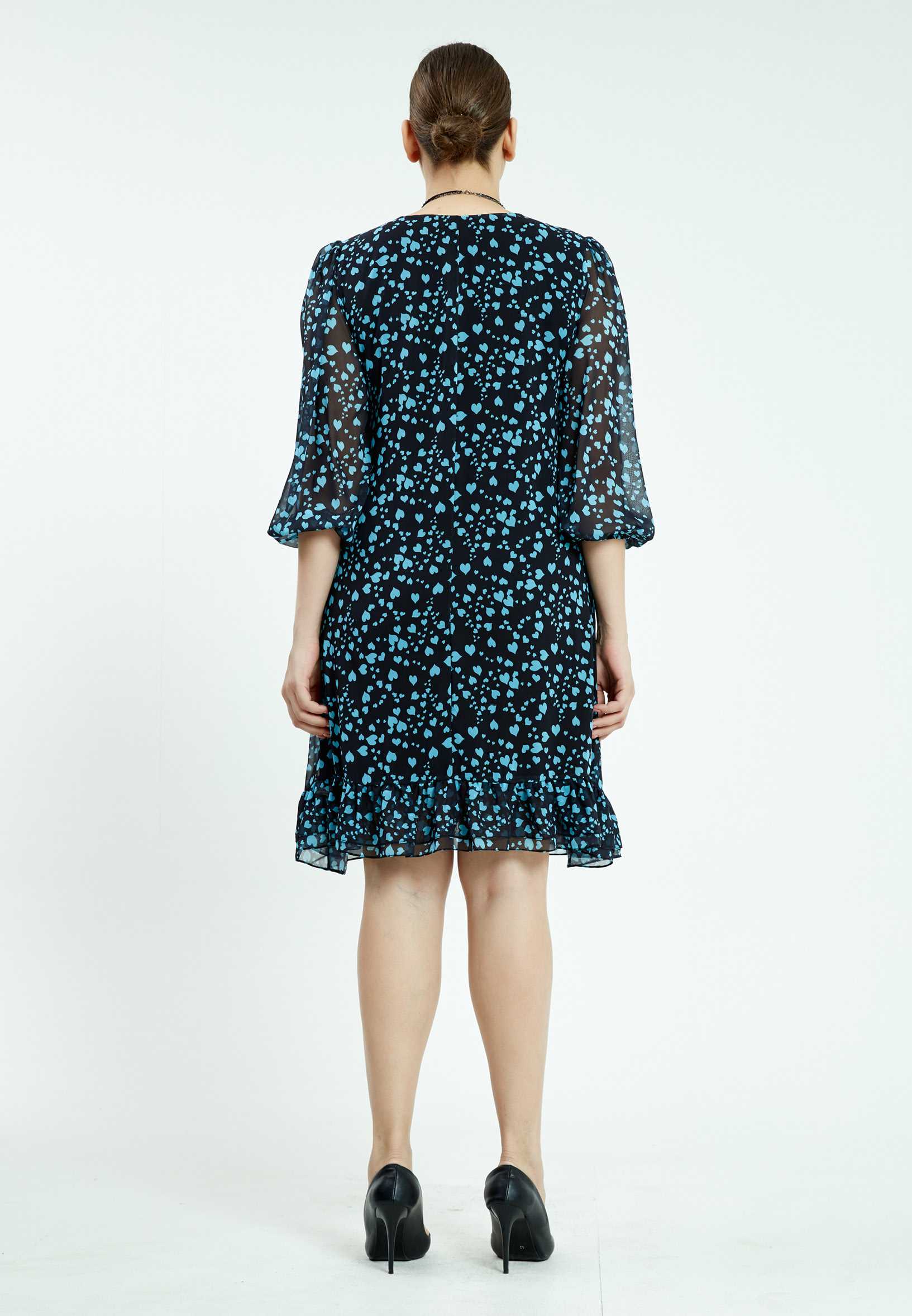 Mid-Length Mini Chiffon Column Plus Size Casual Dress ayb20y9526 - Image 2