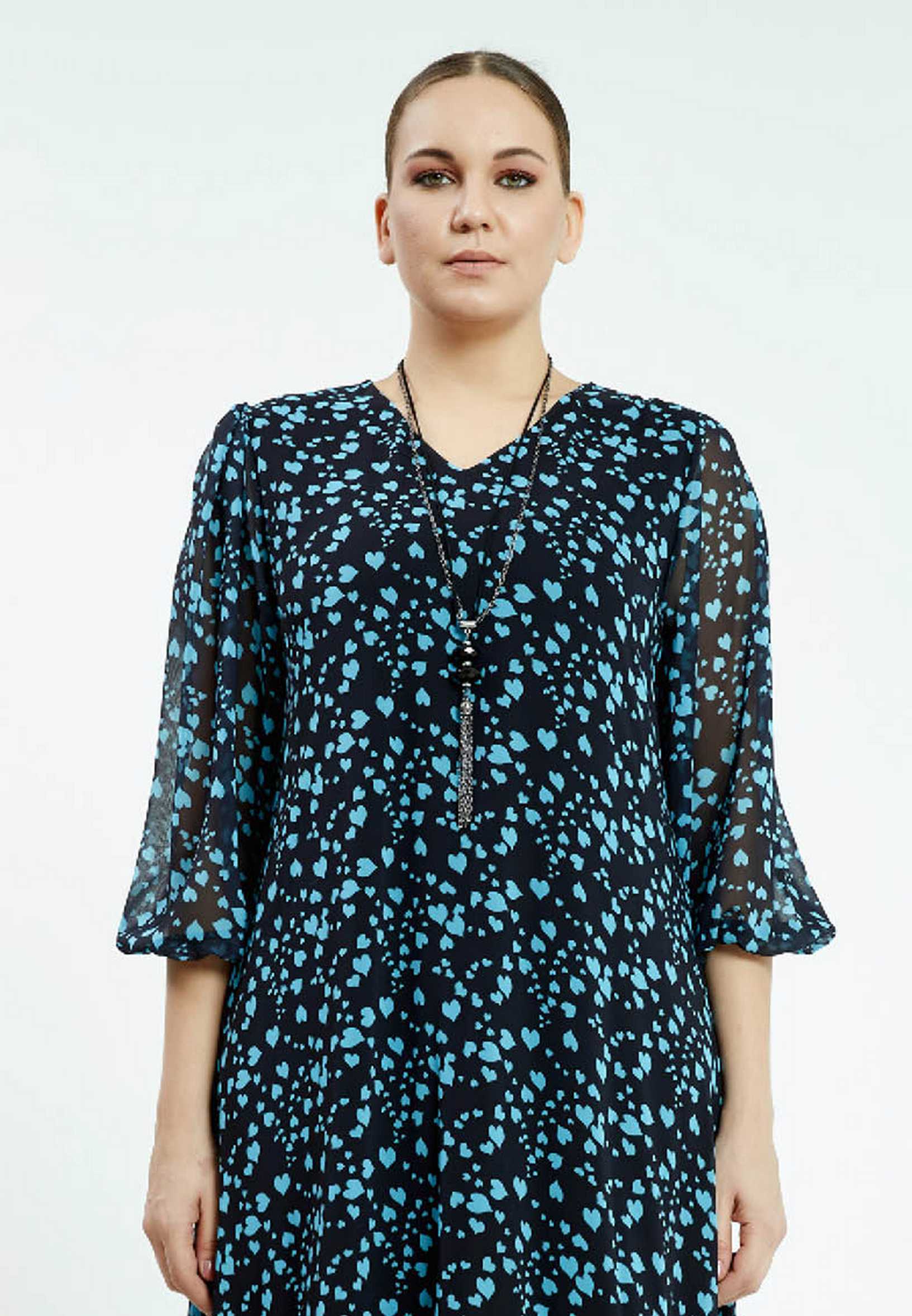 Mid-Length Mini Chiffon Column Plus Size Casual Dress ayb20y9526 - Image 4