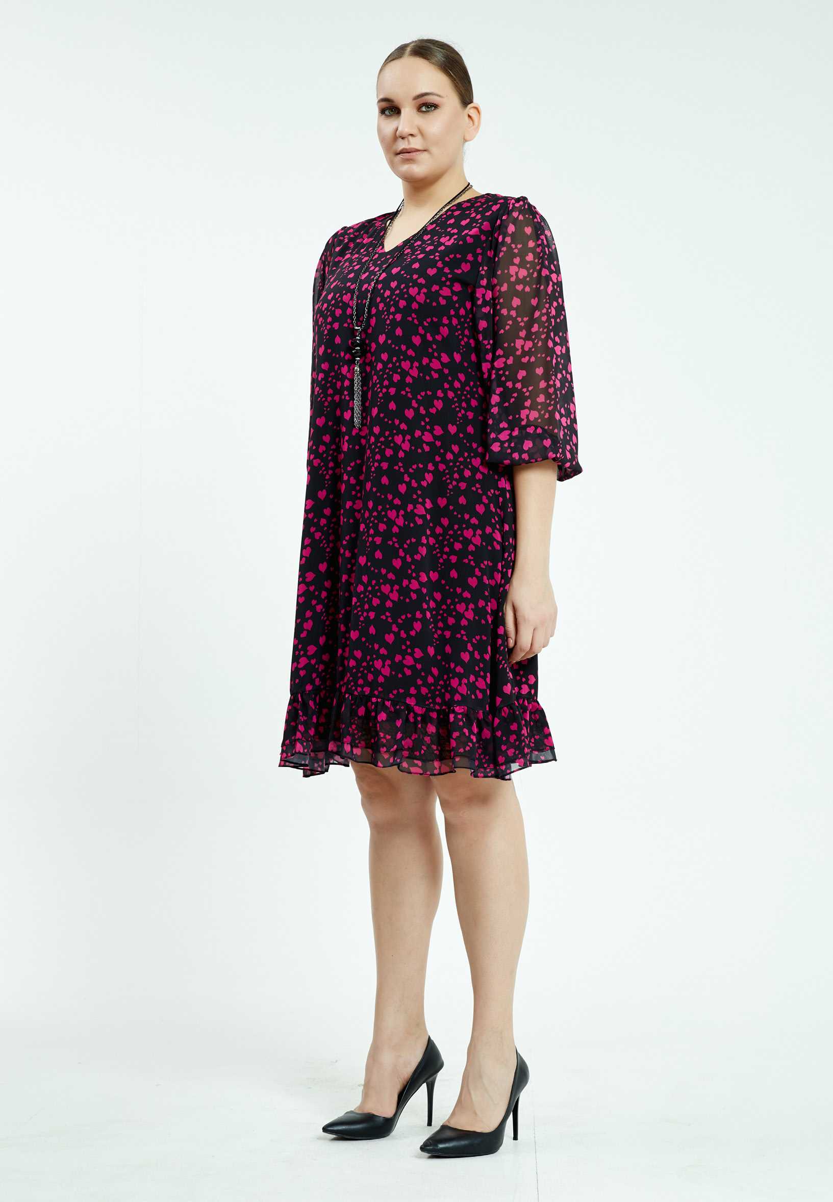 Mid-Length Mini Chiffon Column Plus Size Casual Dress ayb20y9526 - Image 7