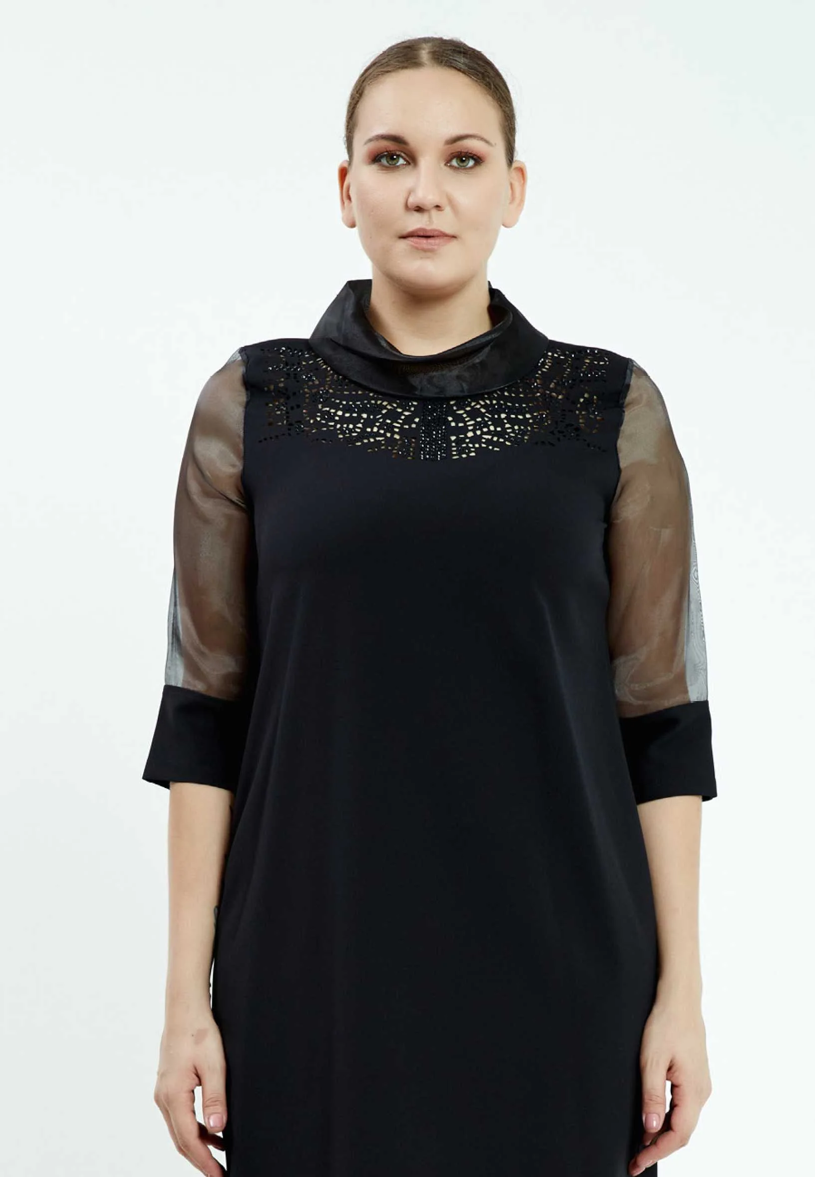 Mid-Length Mini Chiffon Column Plus Size Casual Dress ayb6944