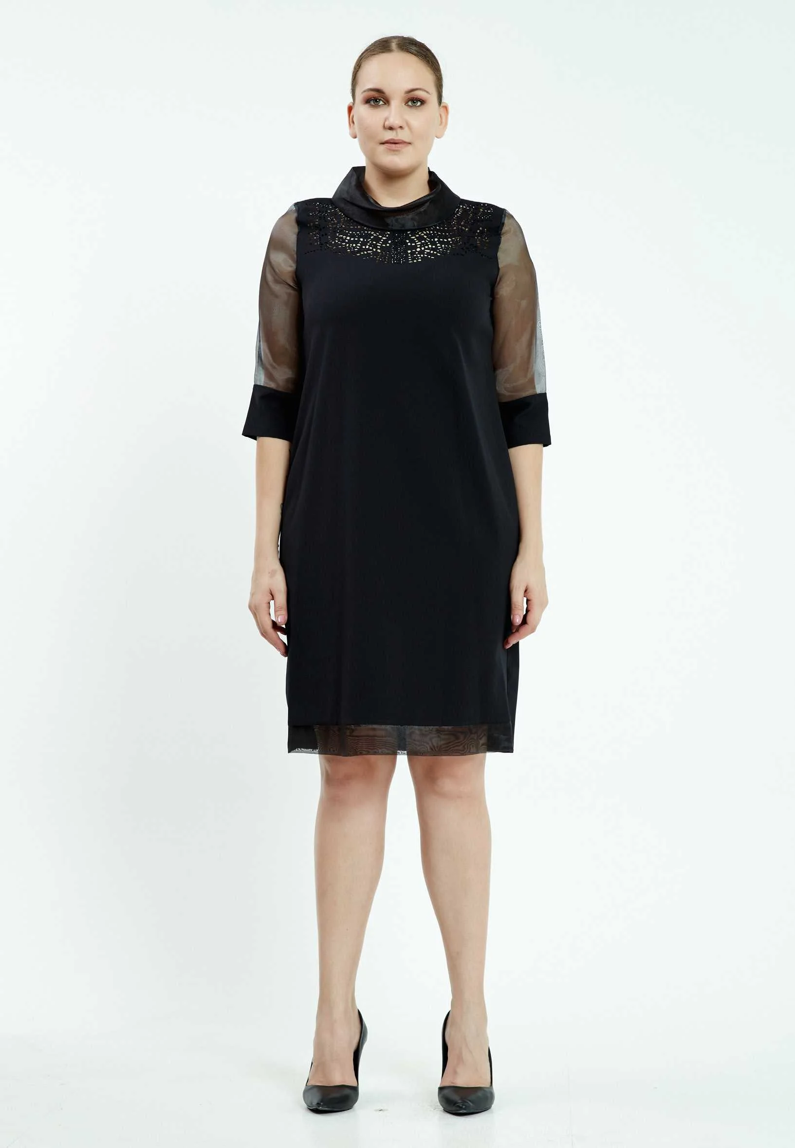 Mid-Length Mini Chiffon Column Plus Size Casual Dress ayb6944 - Image 2