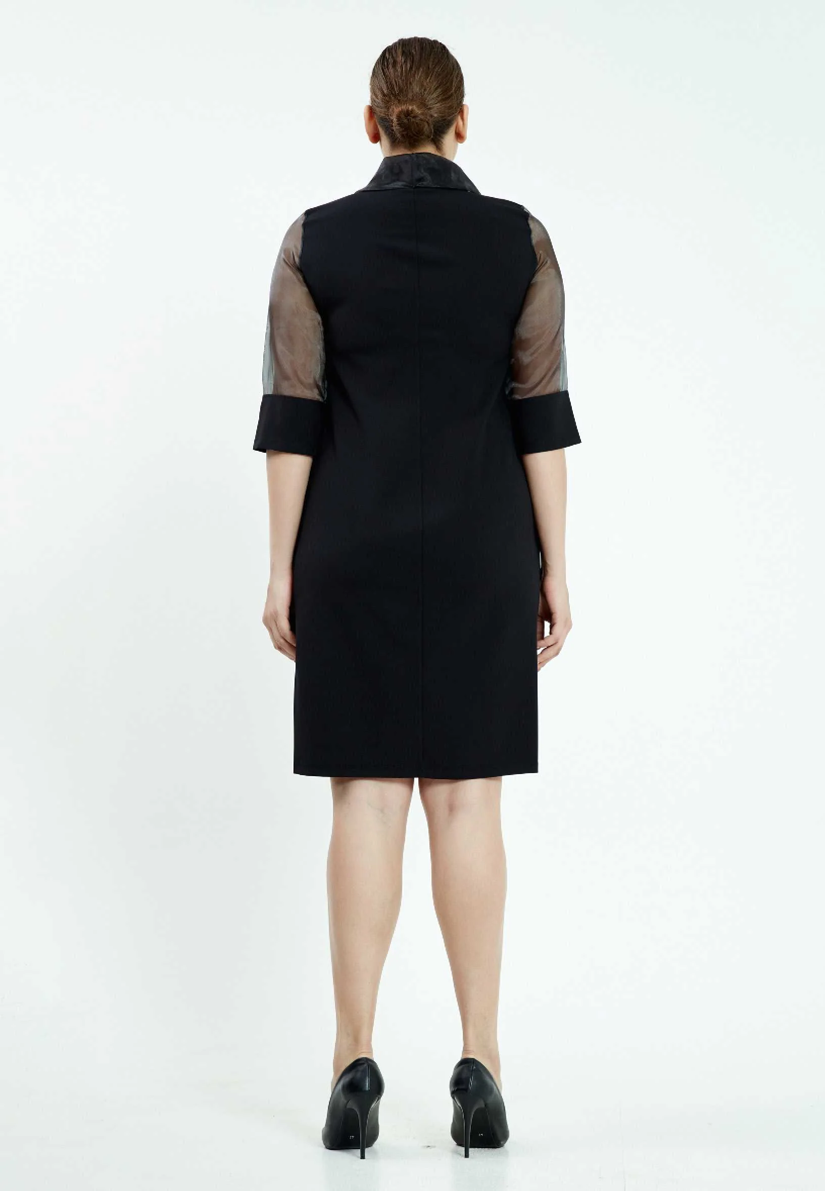 Mid-Length Mini Chiffon Column Plus Size Casual Dress ayb6944 - Image 3