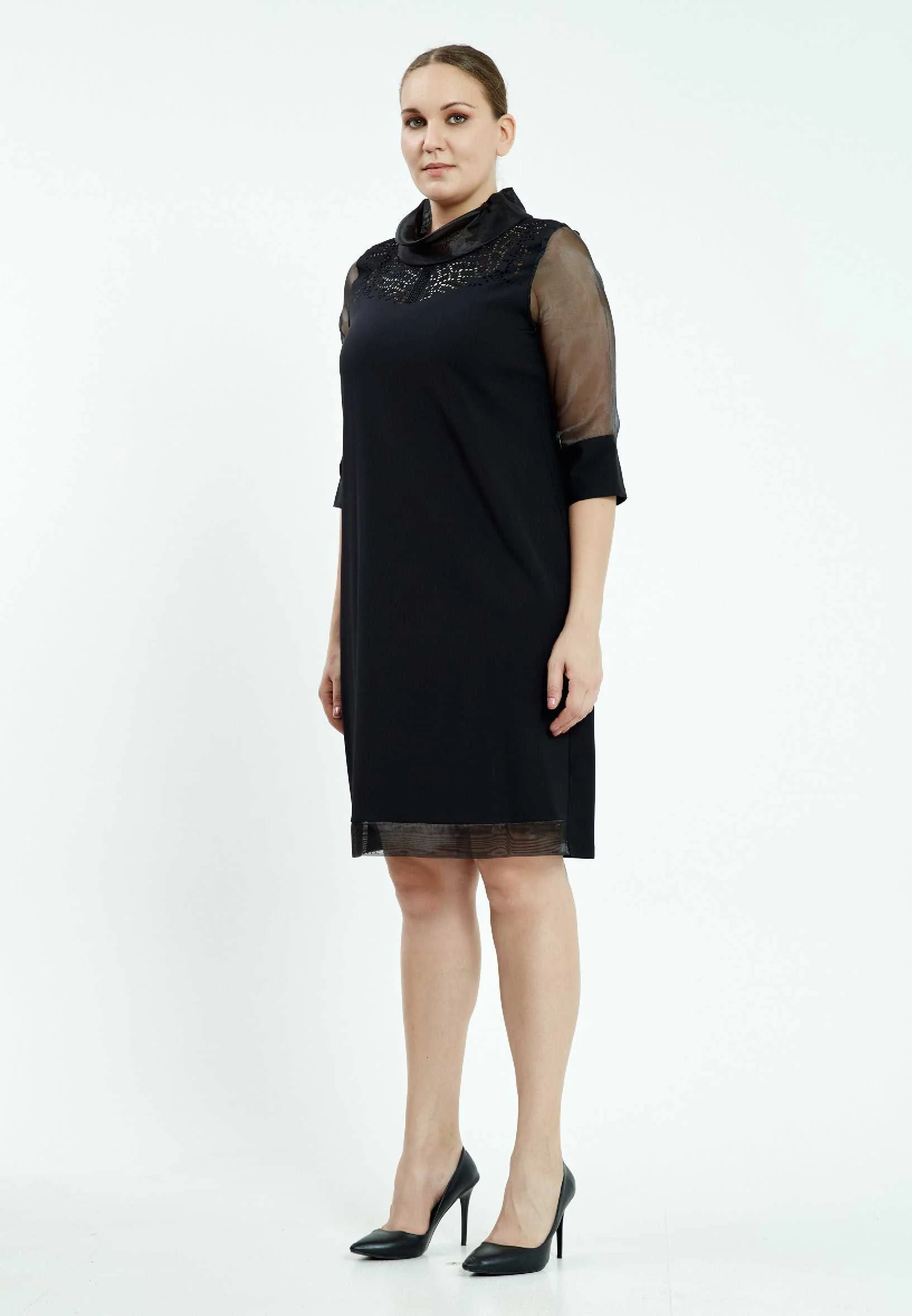 Mid-Length Mini Chiffon Column Plus Size Casual Dress ayb6944 - Image 4