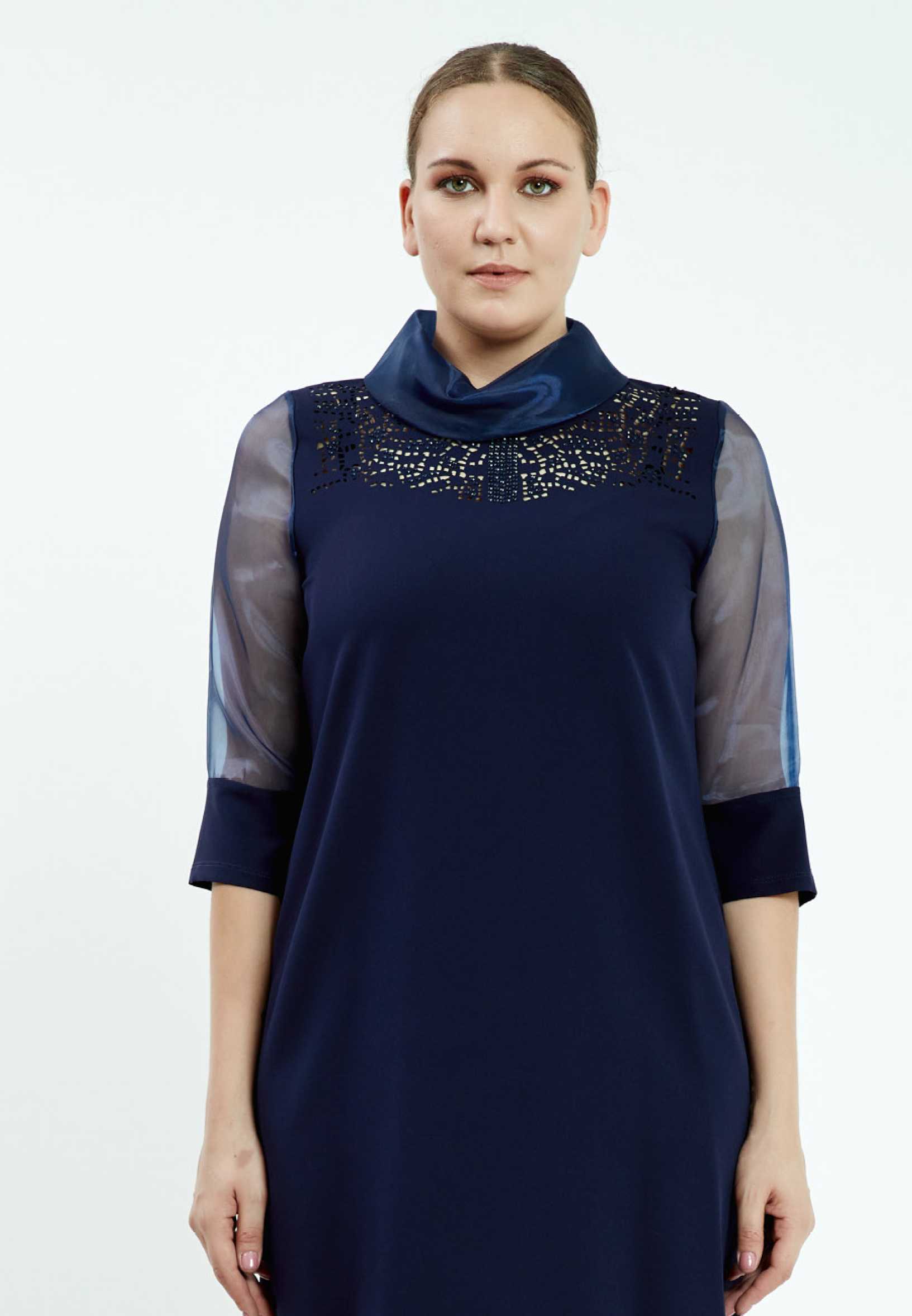 Mid-Length Mini Chiffon Column Plus Size Casual Dress ayb6944 - Image 5