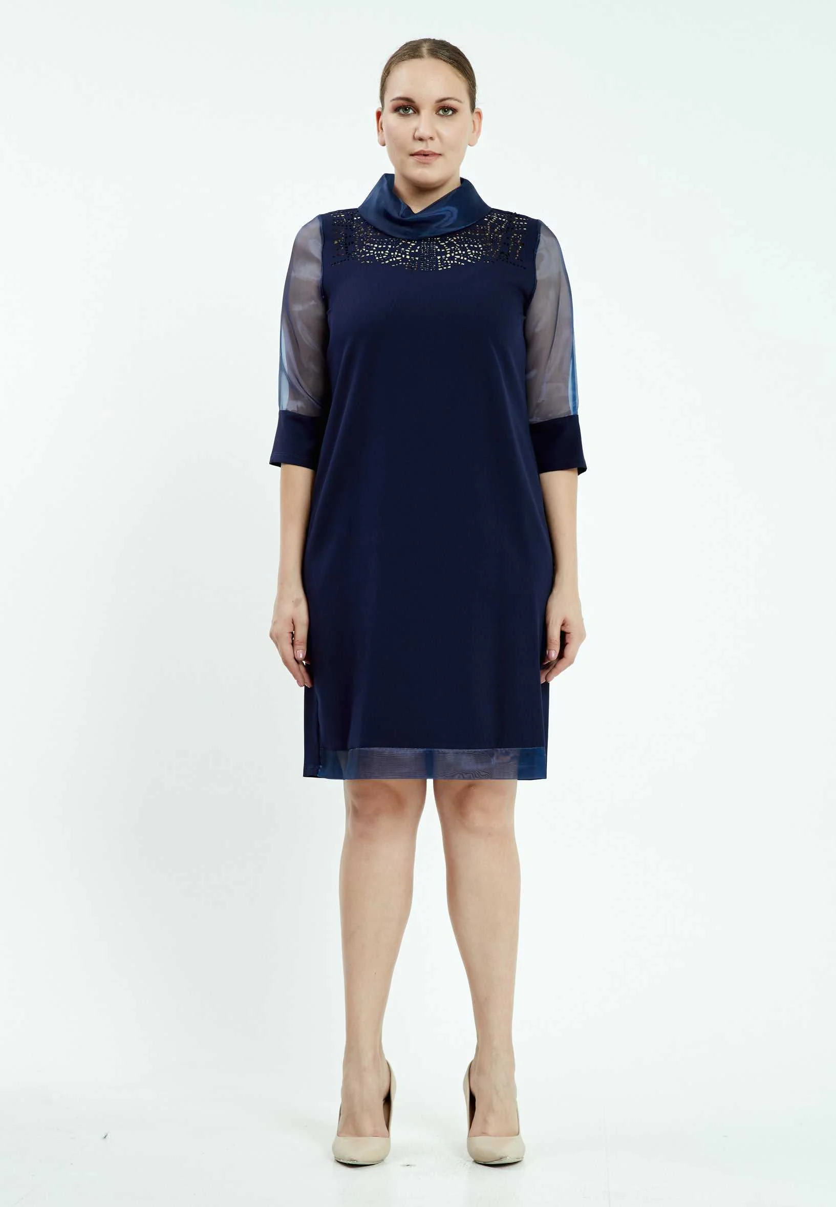 Mid-Length Mini Chiffon Column Plus Size Casual Dress ayb6944 - Image 6