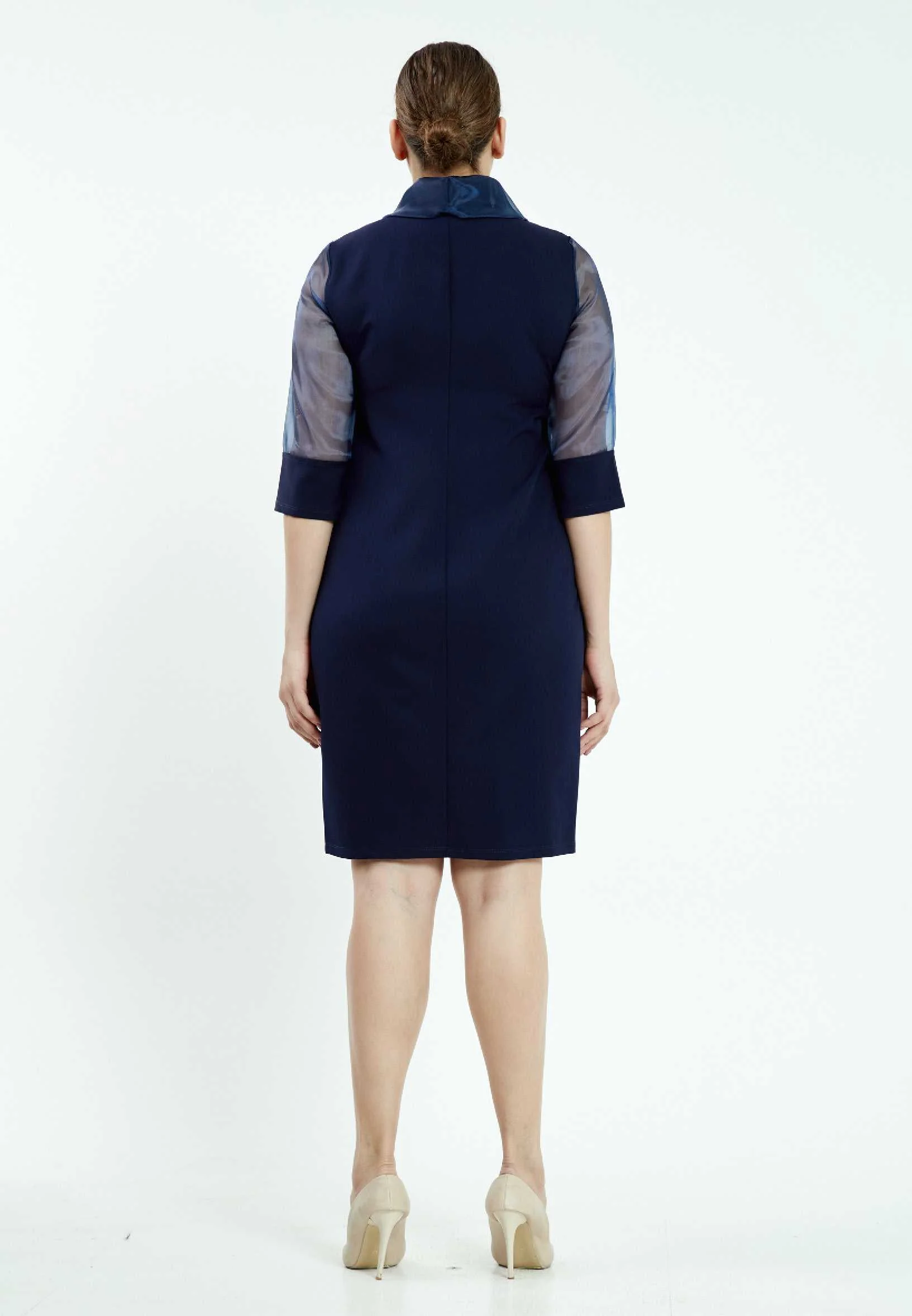 Mid-Length Mini Chiffon Column Plus Size Casual Dress ayb6944 - Image 7