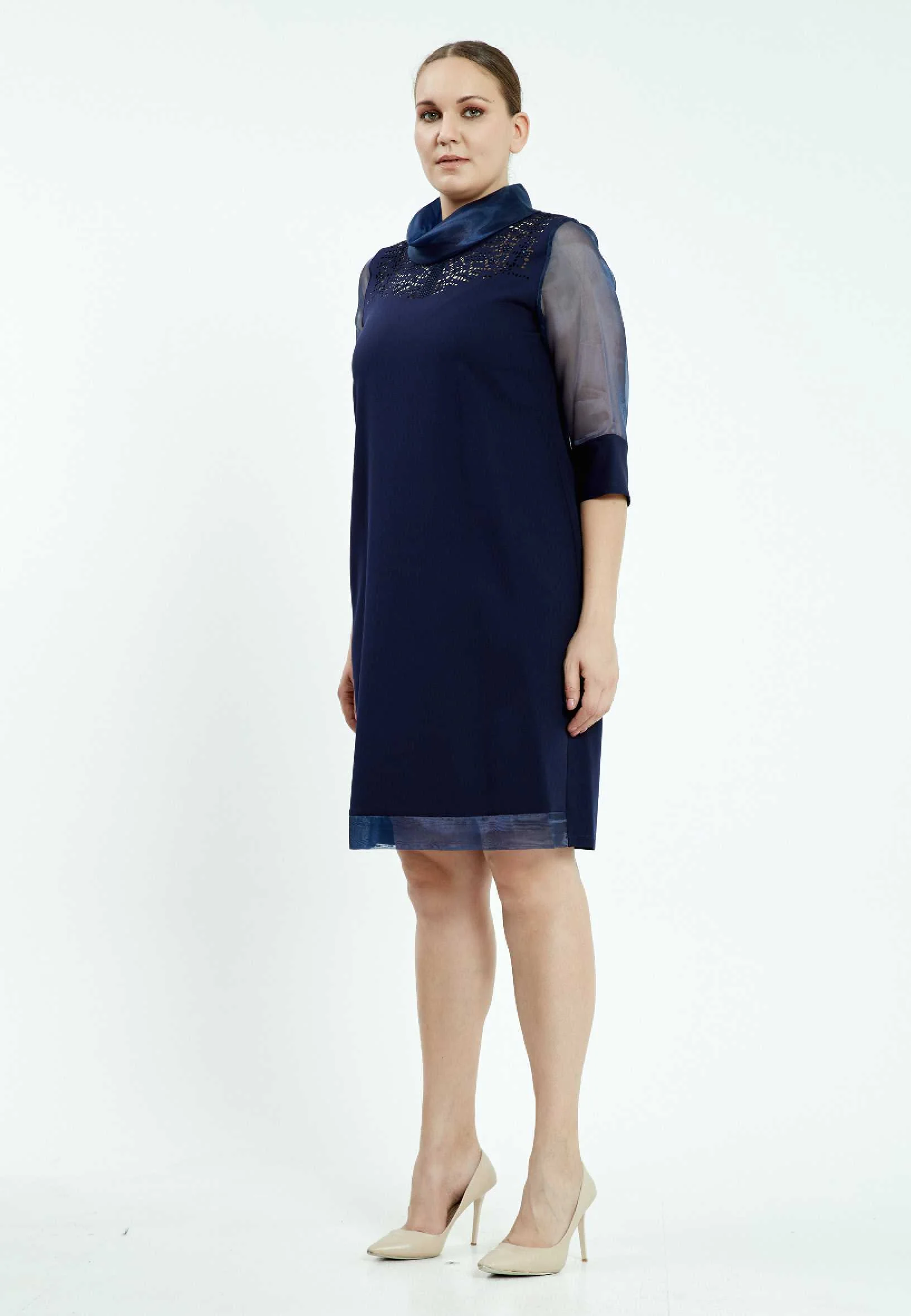 Mid-Length Mini Chiffon Column Plus Size Casual Dress ayb6944 - Image 8