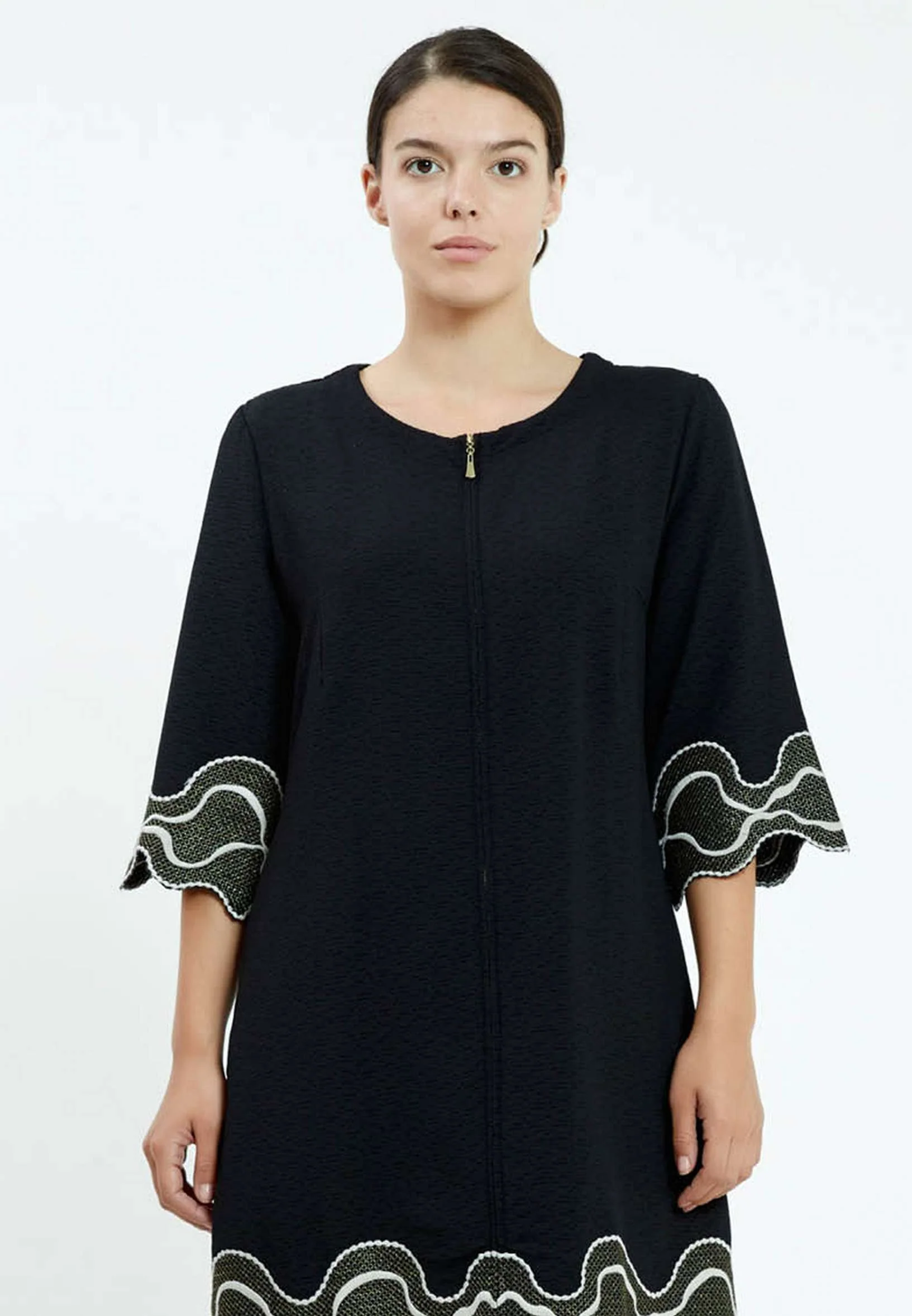 Mid-Length Mini Crepe A - Line Regular Casual Dress ser21239 - Image 4