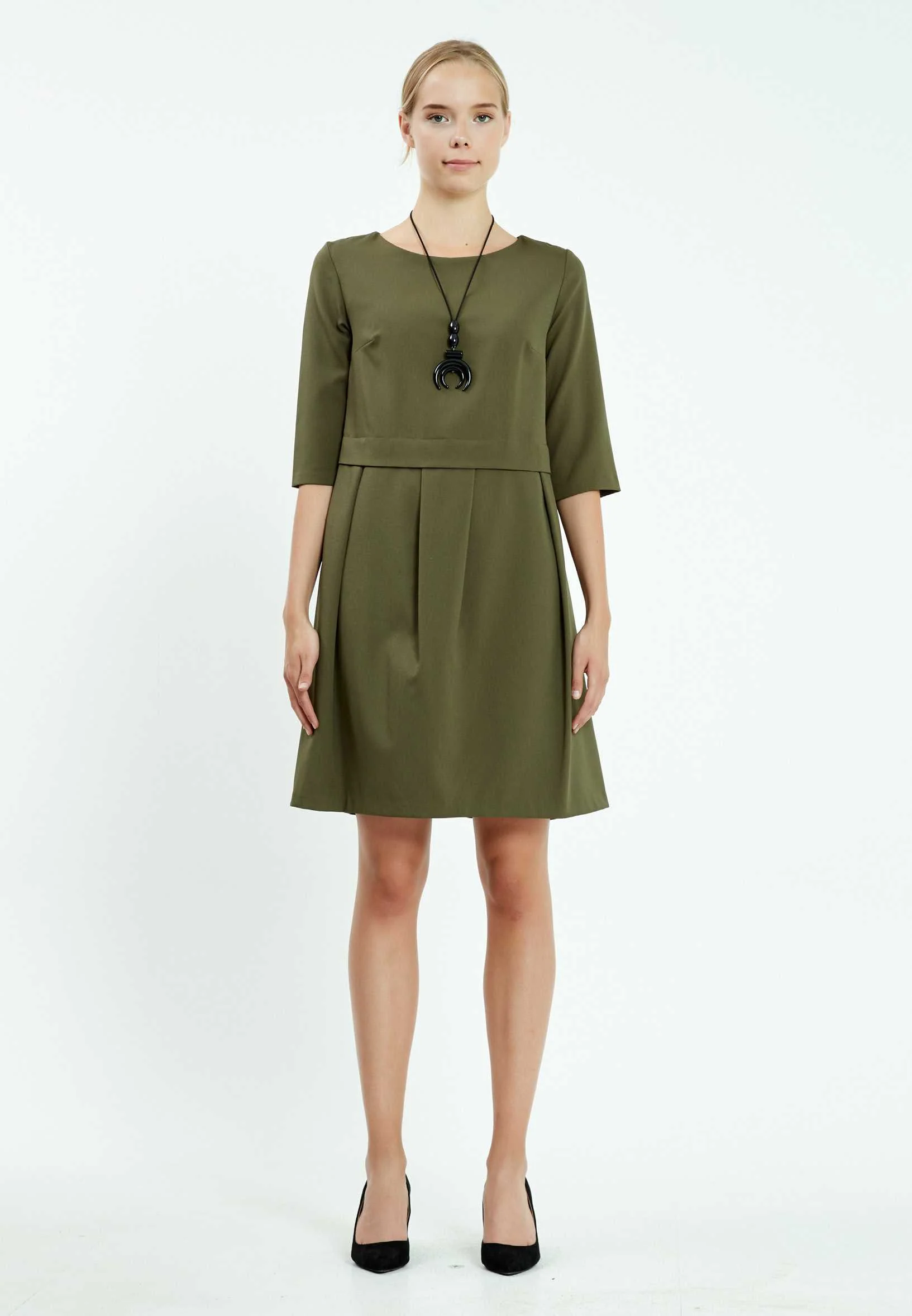 Mid-Length Mini Crepe Column Regular Casual Dress bov1090