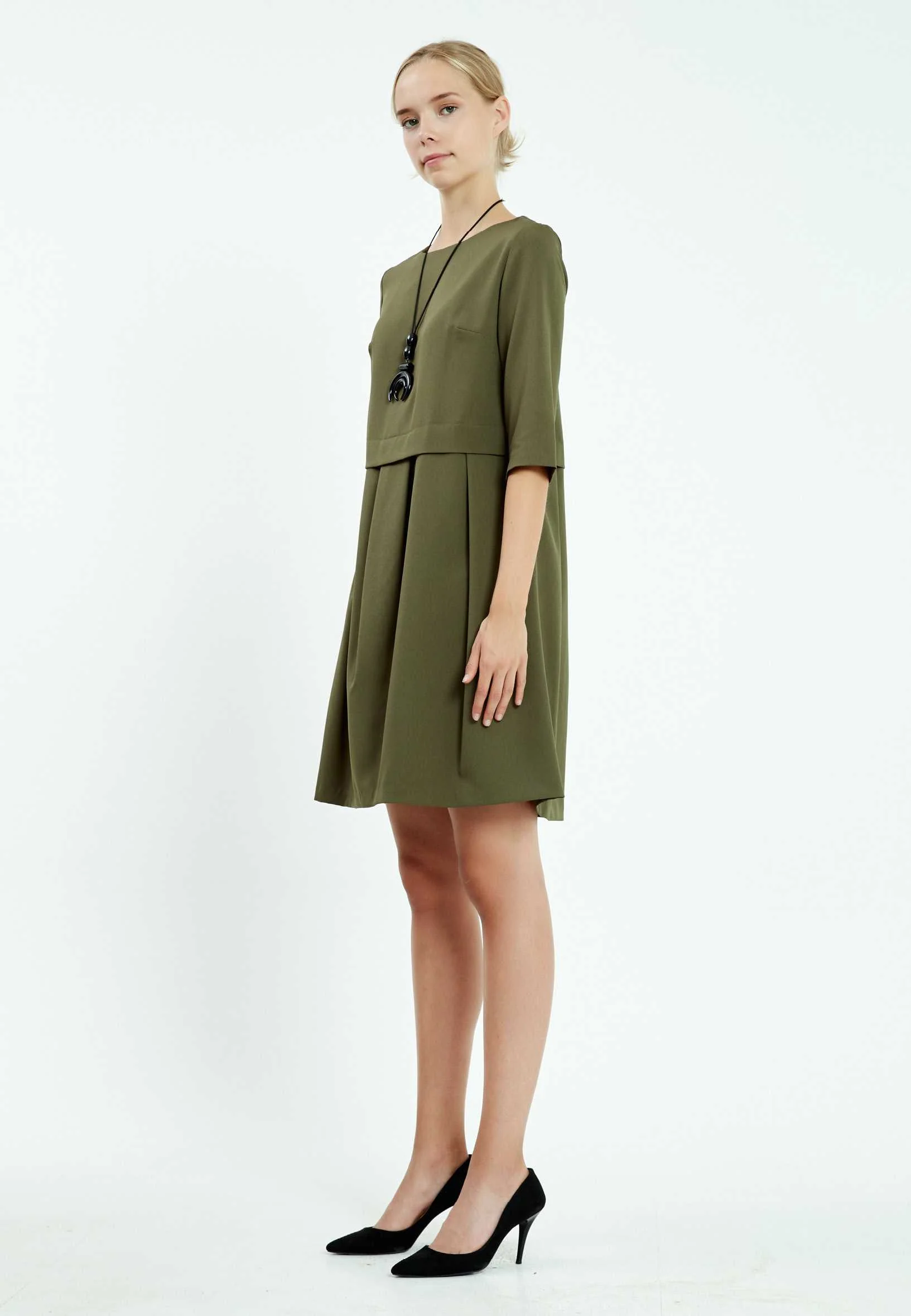 Mid-Length Mini Crepe Column Regular Casual Dress bov1090 - Image 3